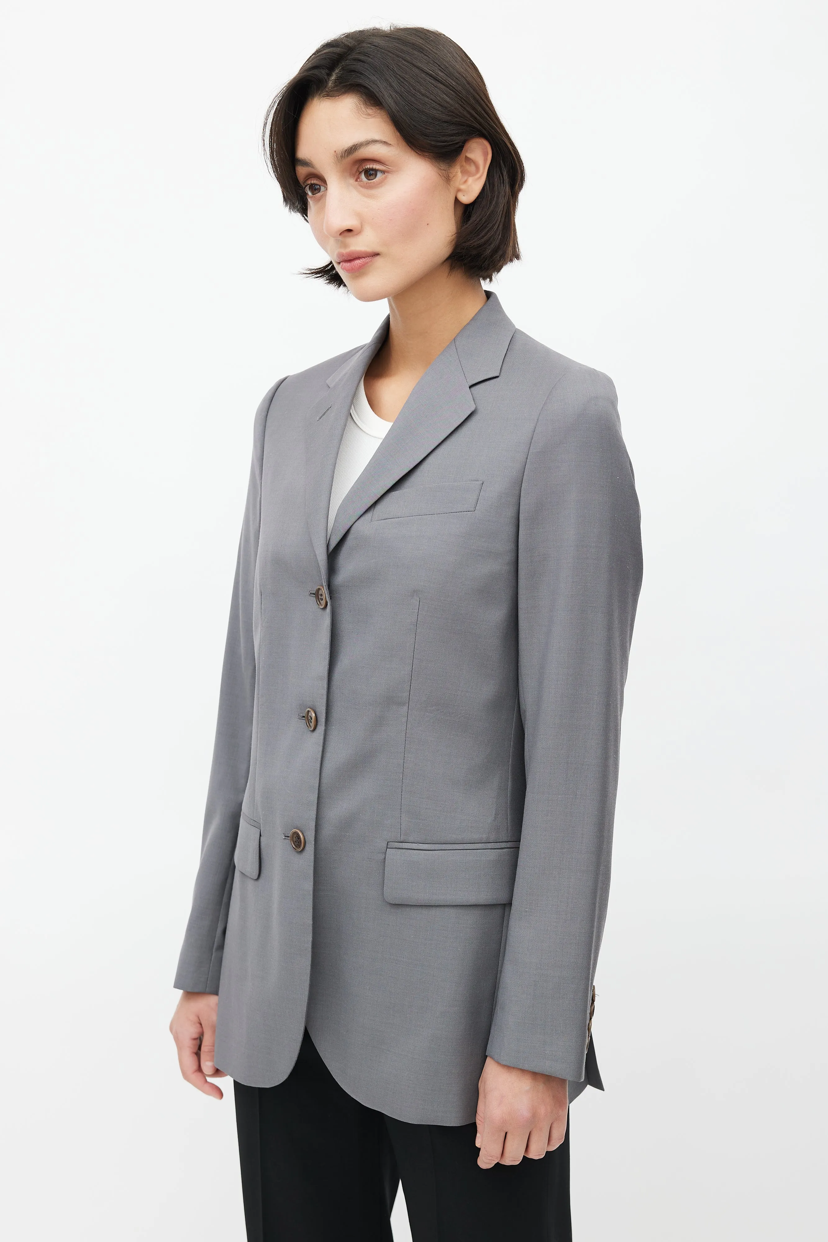 1990's Criss Cross Strap Wool Blazer
