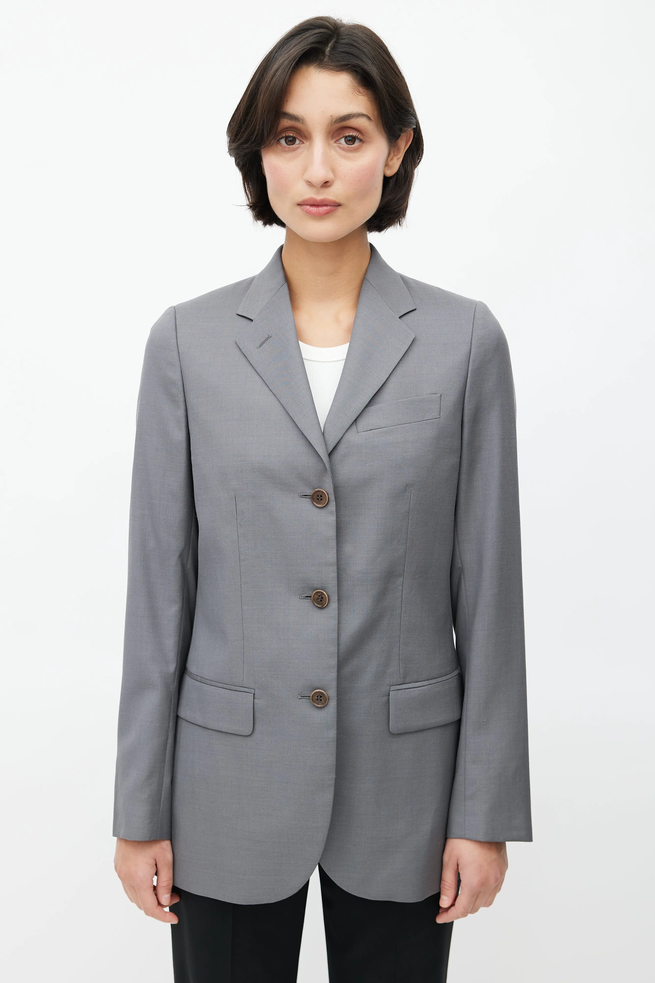 1990's Criss Cross Strap Wool Blazer