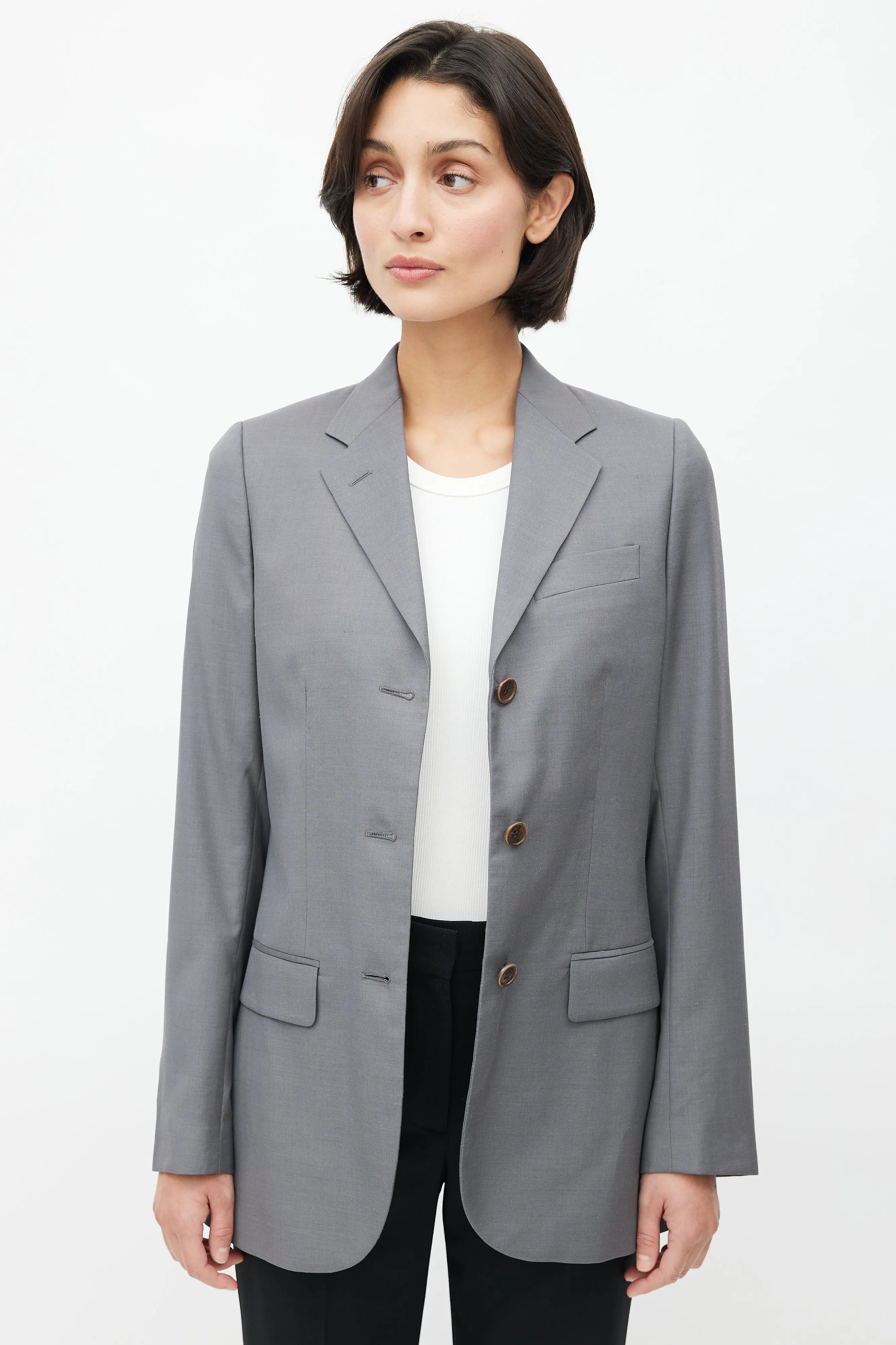 1990's Criss Cross Strap Wool Blazer