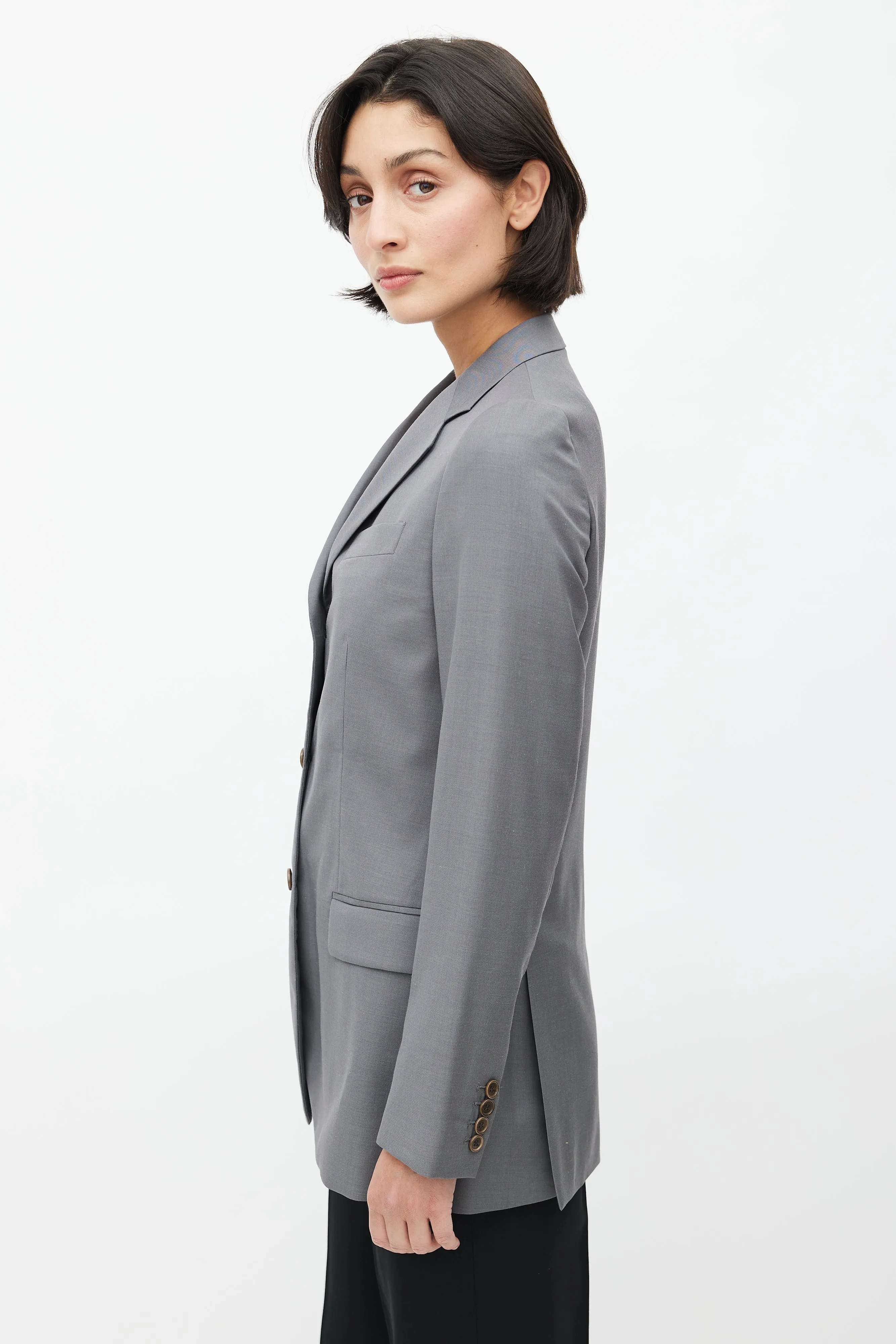 1990's Criss Cross Strap Wool Blazer