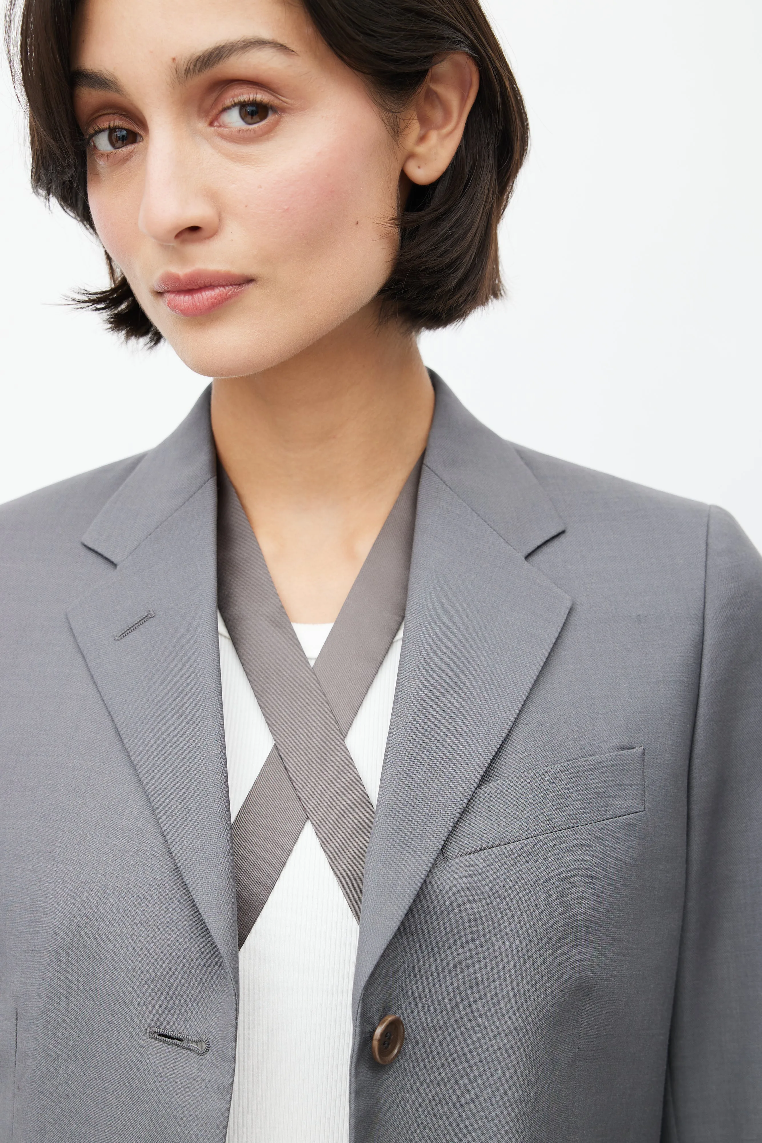 1990's Criss Cross Strap Wool Blazer