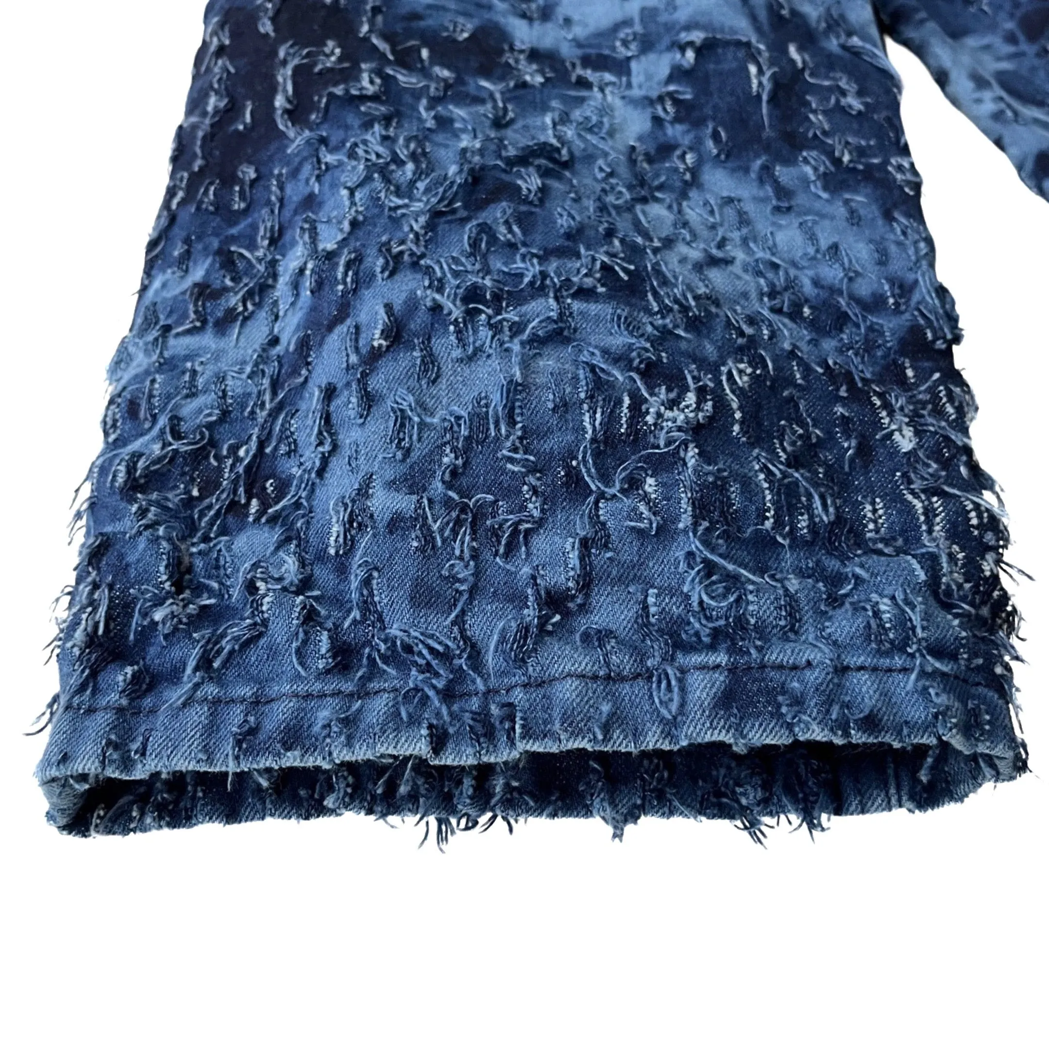 2-Piece Distressed Denim Set (Pullover & Pants) in Maritime / MEDIUM (or slim Large)