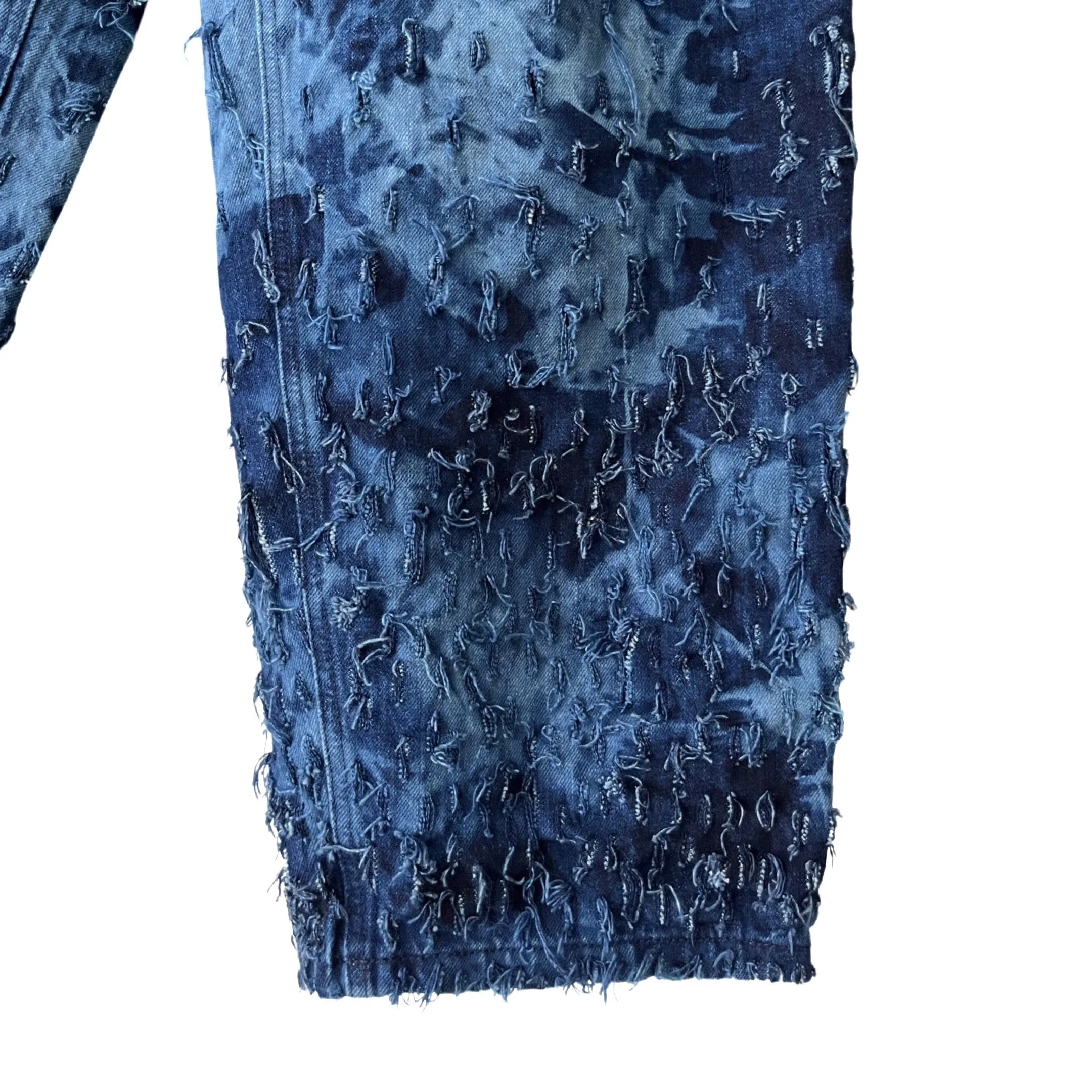 2-Piece Distressed Denim Set (Pullover & Pants) in Maritime / MEDIUM (or slim Large)