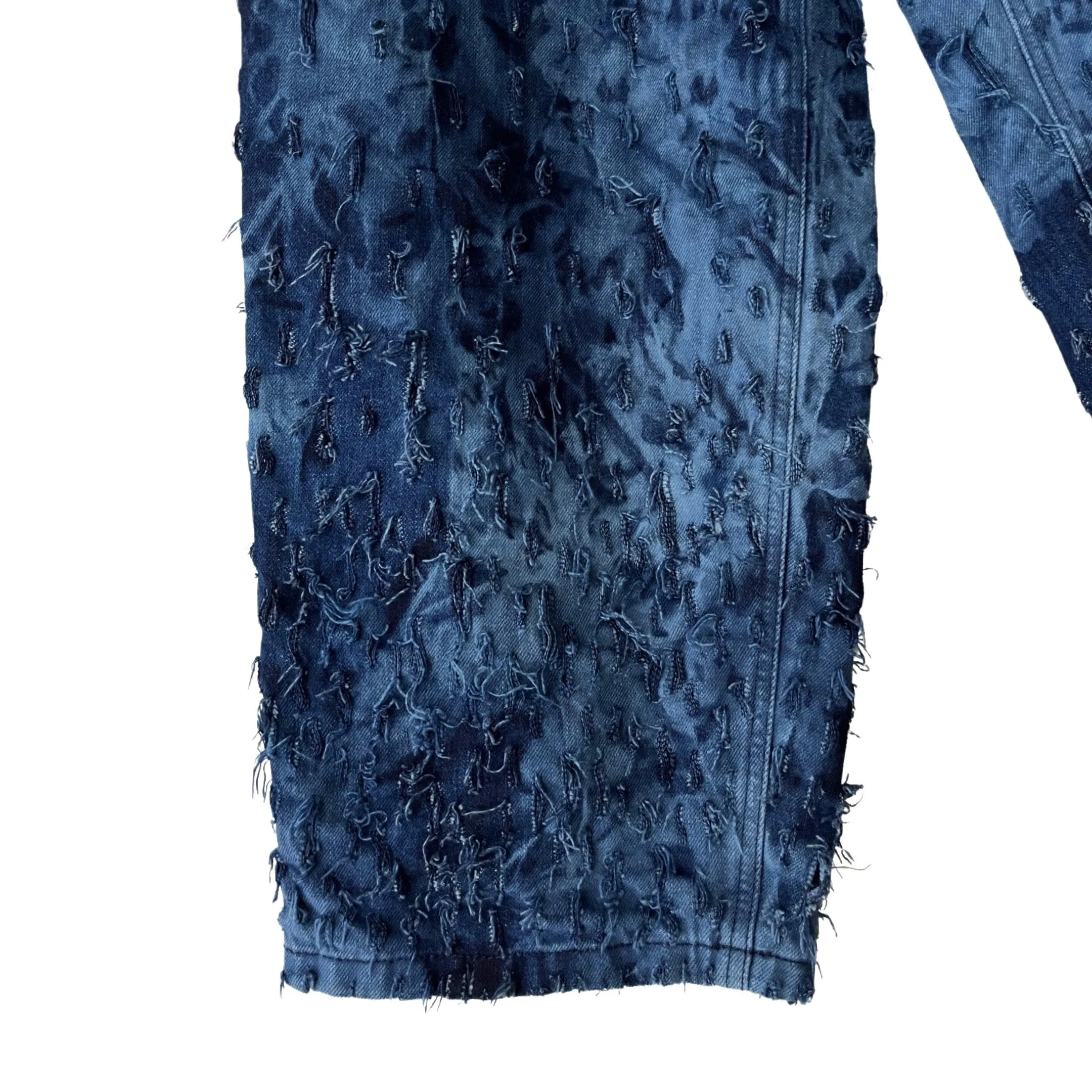 2-Piece Distressed Denim Set (Pullover & Pants) in Maritime / MEDIUM (or slim Large)