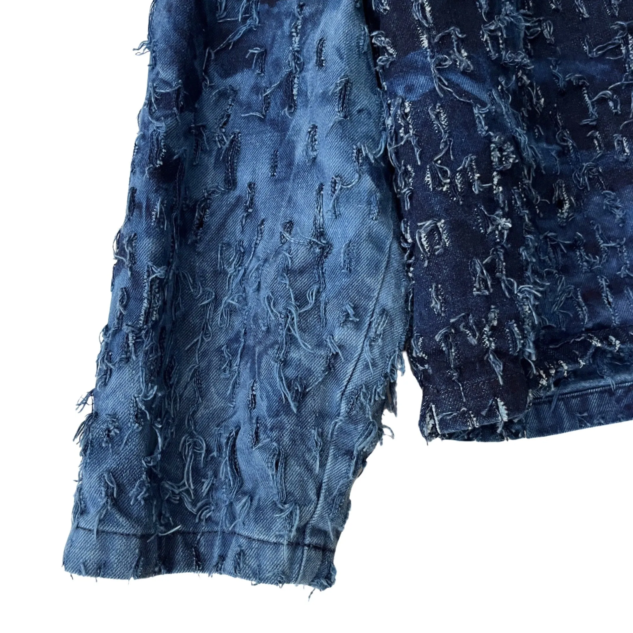 2-Piece Distressed Denim Set (Pullover & Pants) in Maritime / MEDIUM (or slim Large)