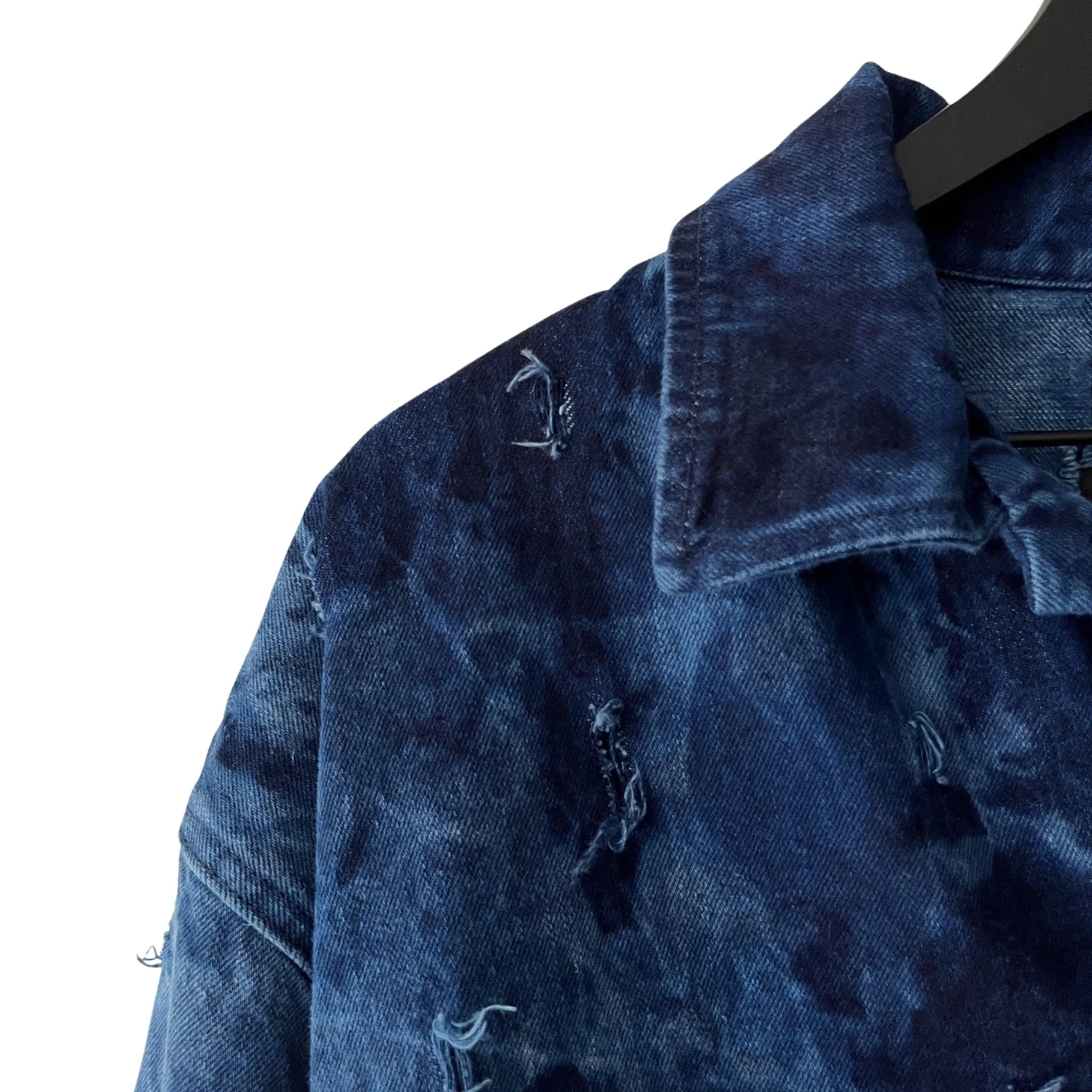 2-Piece Distressed Denim Set (Pullover & Pants) in Maritime / MEDIUM (or slim Large)
