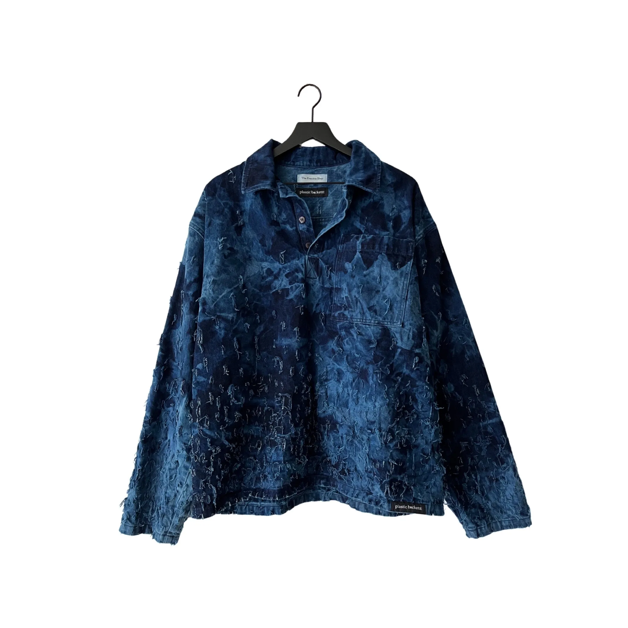 2-Piece Distressed Denim Set (Pullover & Pants) in Maritime / MEDIUM (or slim Large)