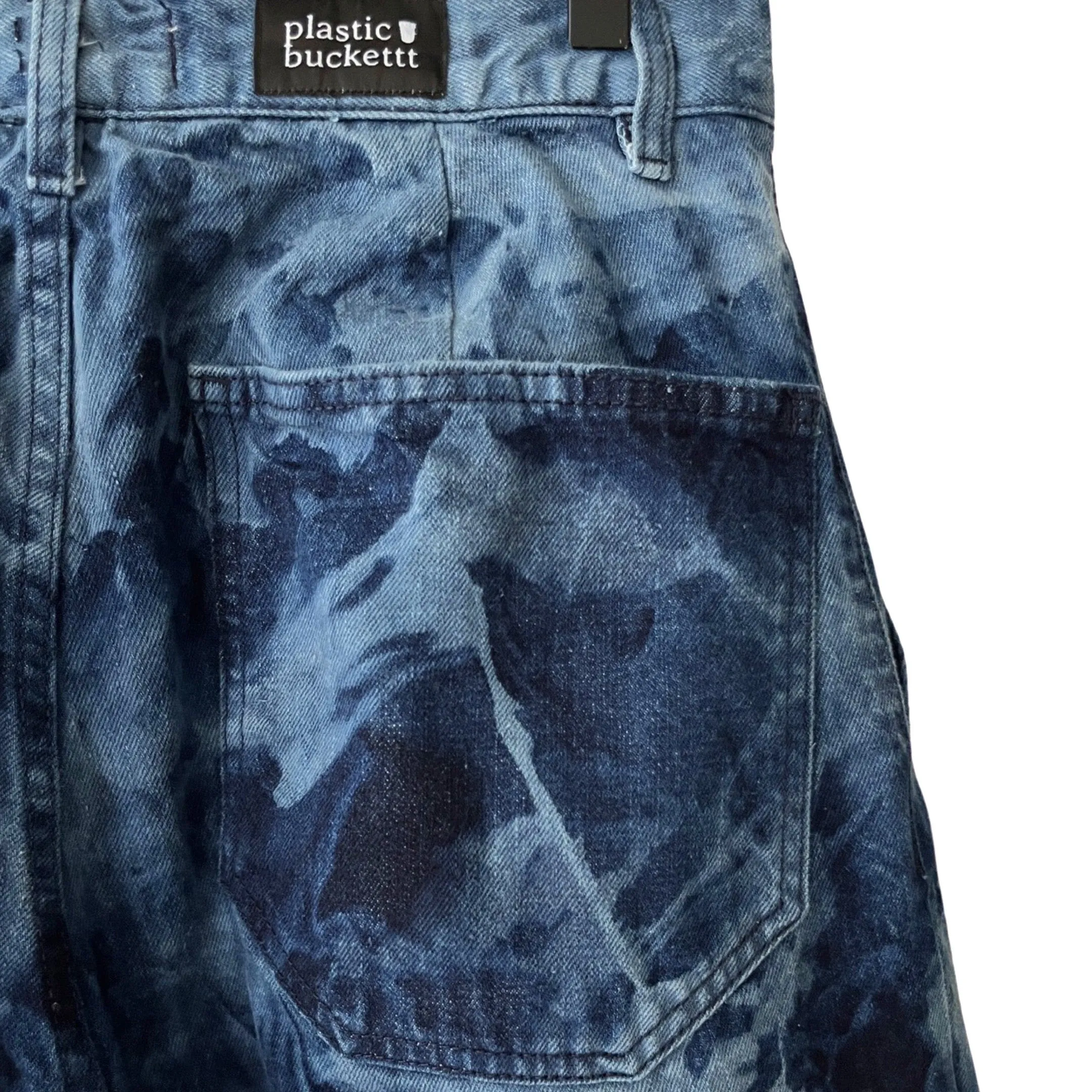 2-Piece Distressed Denim Set (Pullover & Pants) in Maritime / MEDIUM (or slim Large)