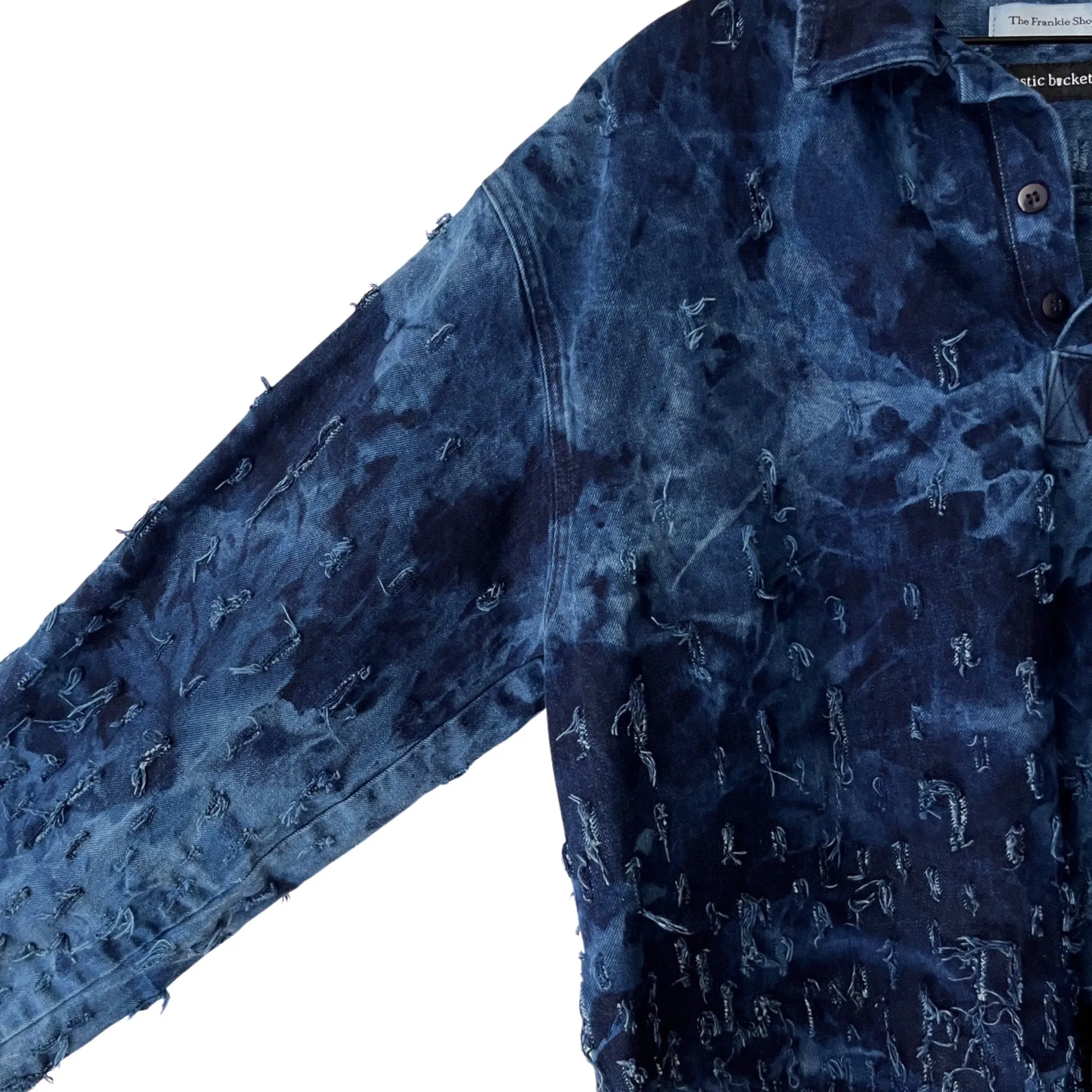 2-Piece Distressed Denim Set (Pullover & Pants) in Maritime / MEDIUM (or slim Large)