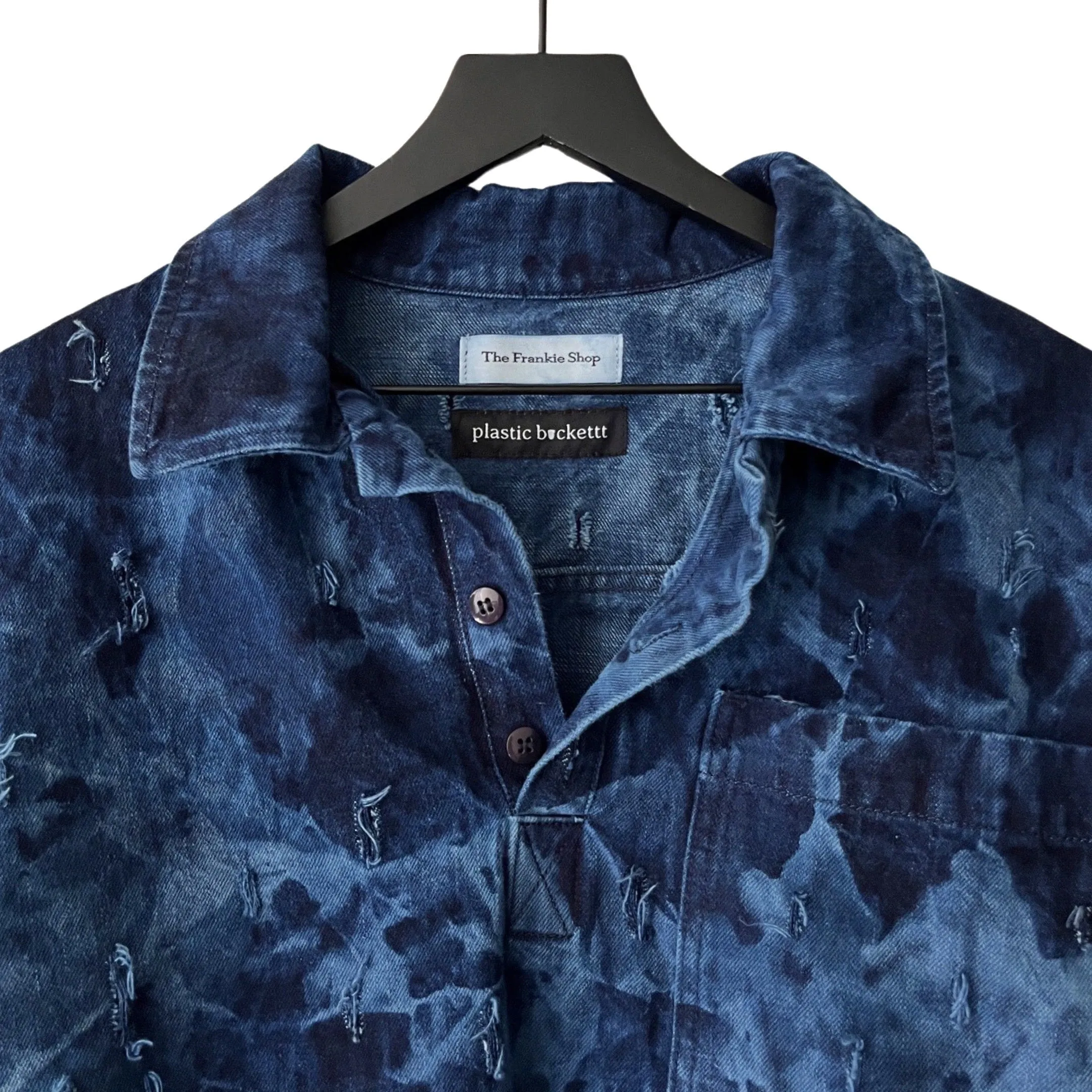 2-Piece Distressed Denim Set (Pullover & Pants) in Maritime / MEDIUM (or slim Large)