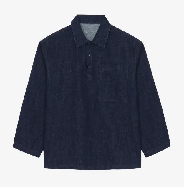 2-Piece Distressed Denim Set (Pullover & Pants) in Maritime / MEDIUM (or slim Large)