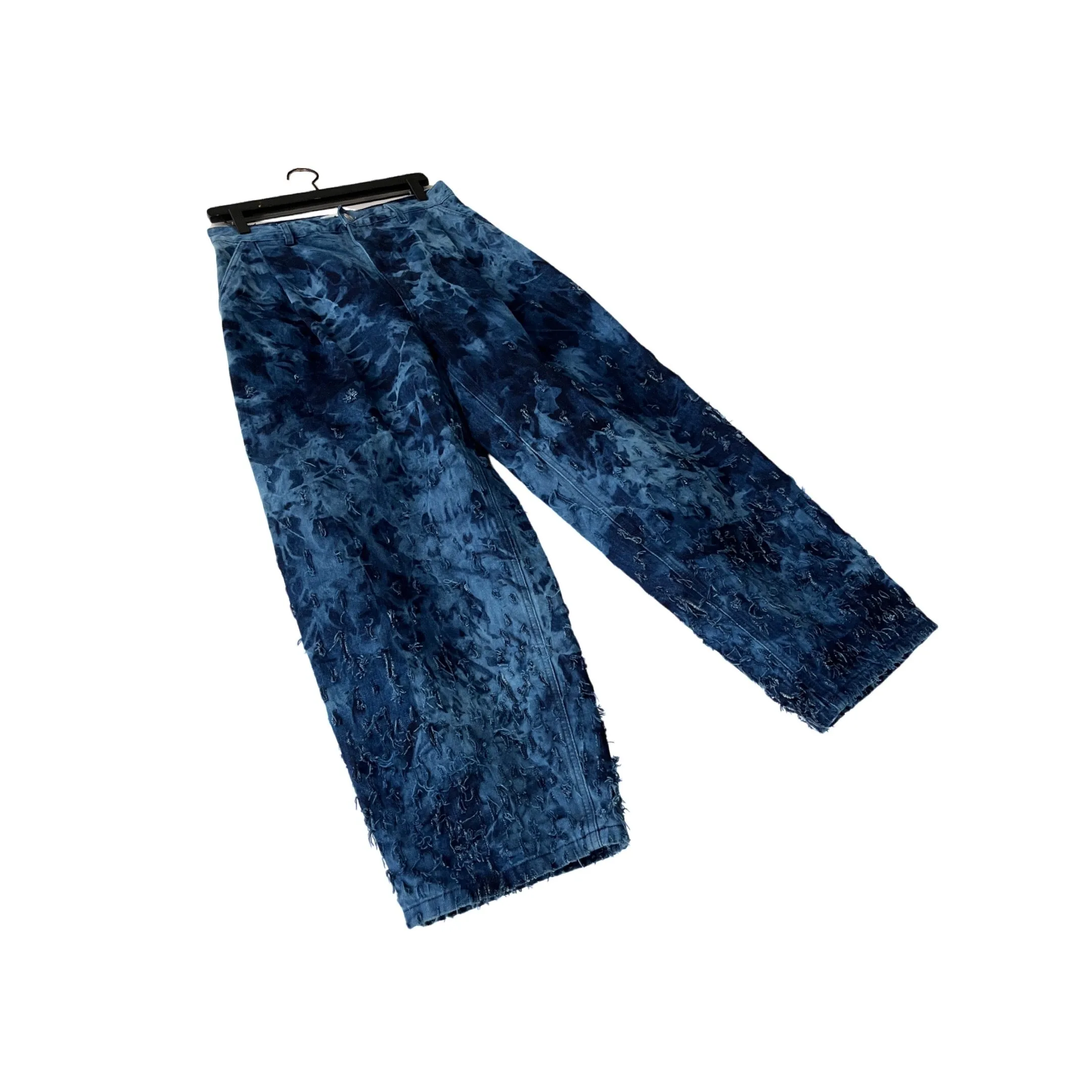 2-Piece Distressed Denim Set (Pullover & Pants) in Maritime / MEDIUM (or slim Large)