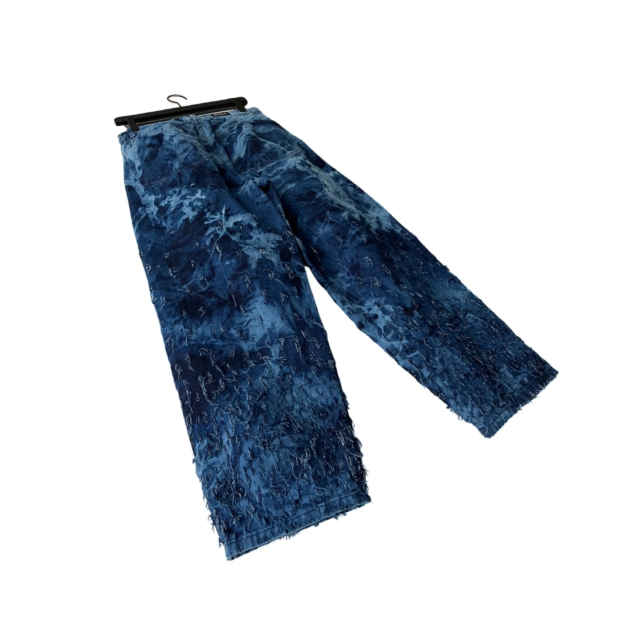 2-Piece Distressed Denim Set (Pullover & Pants) in Maritime / MEDIUM (or slim Large)
