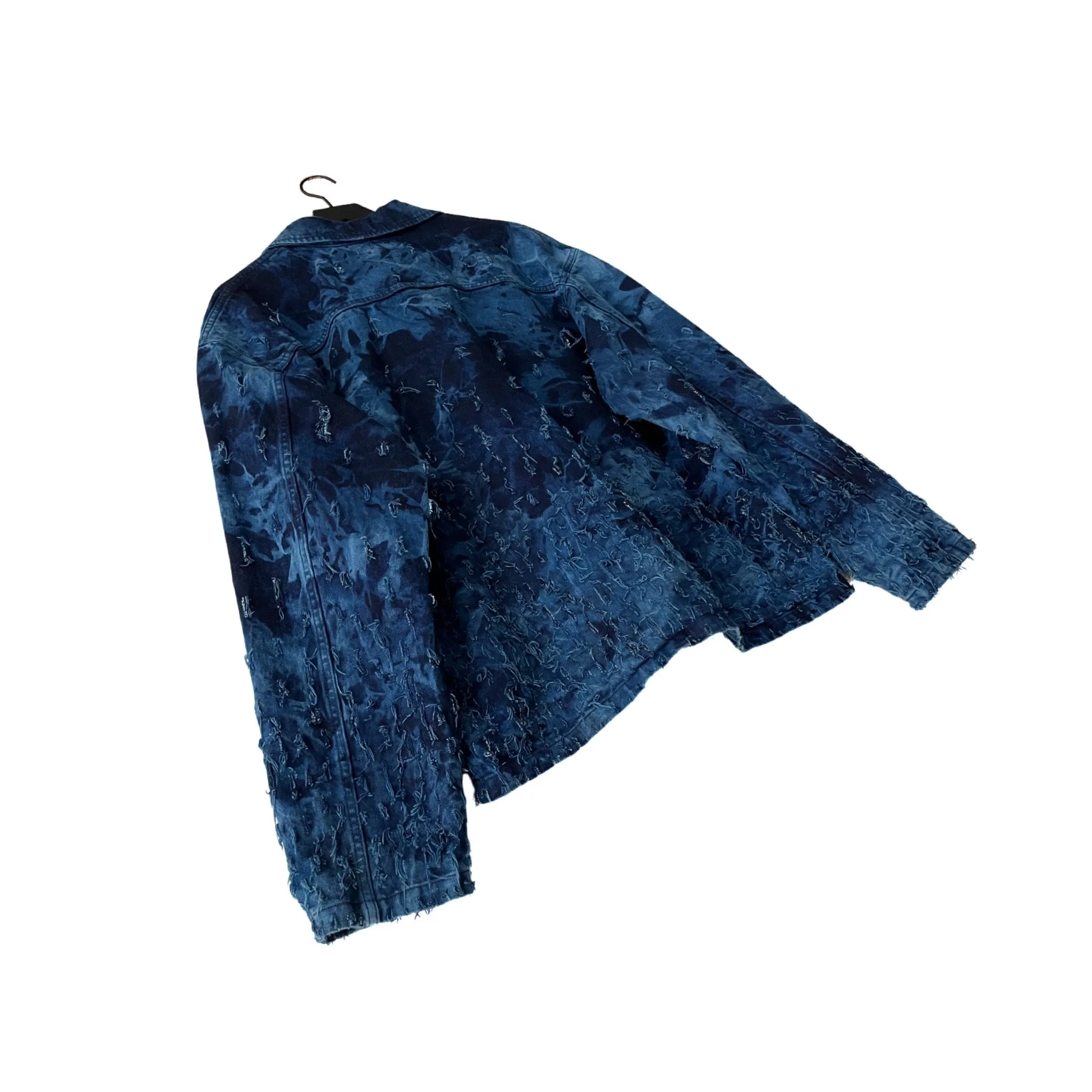 2-Piece Distressed Denim Set (Pullover & Pants) in Maritime / MEDIUM (or slim Large)
