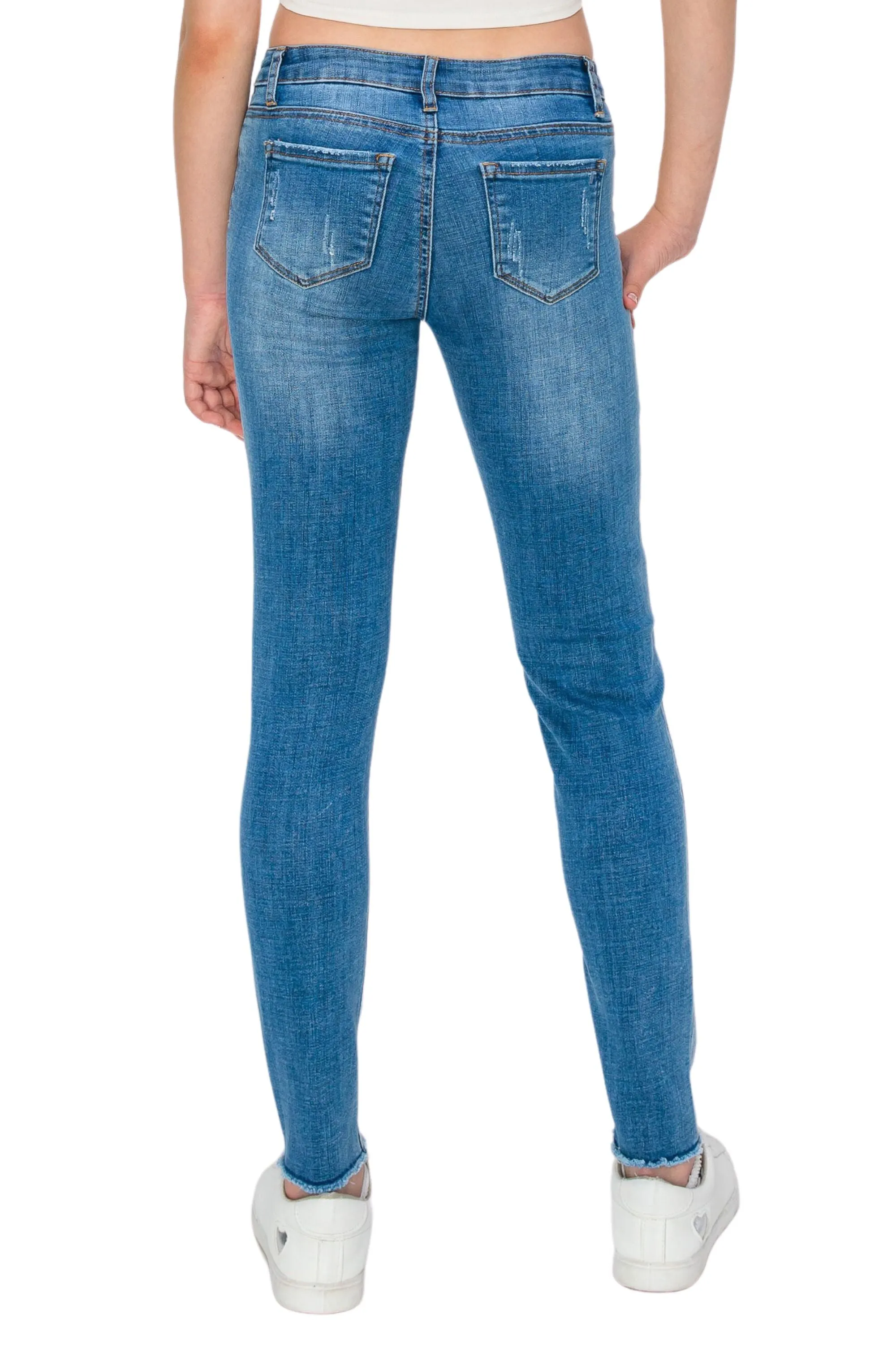 2 Tone Cropped Skinny W/ Destruction 26 Inch Inseam