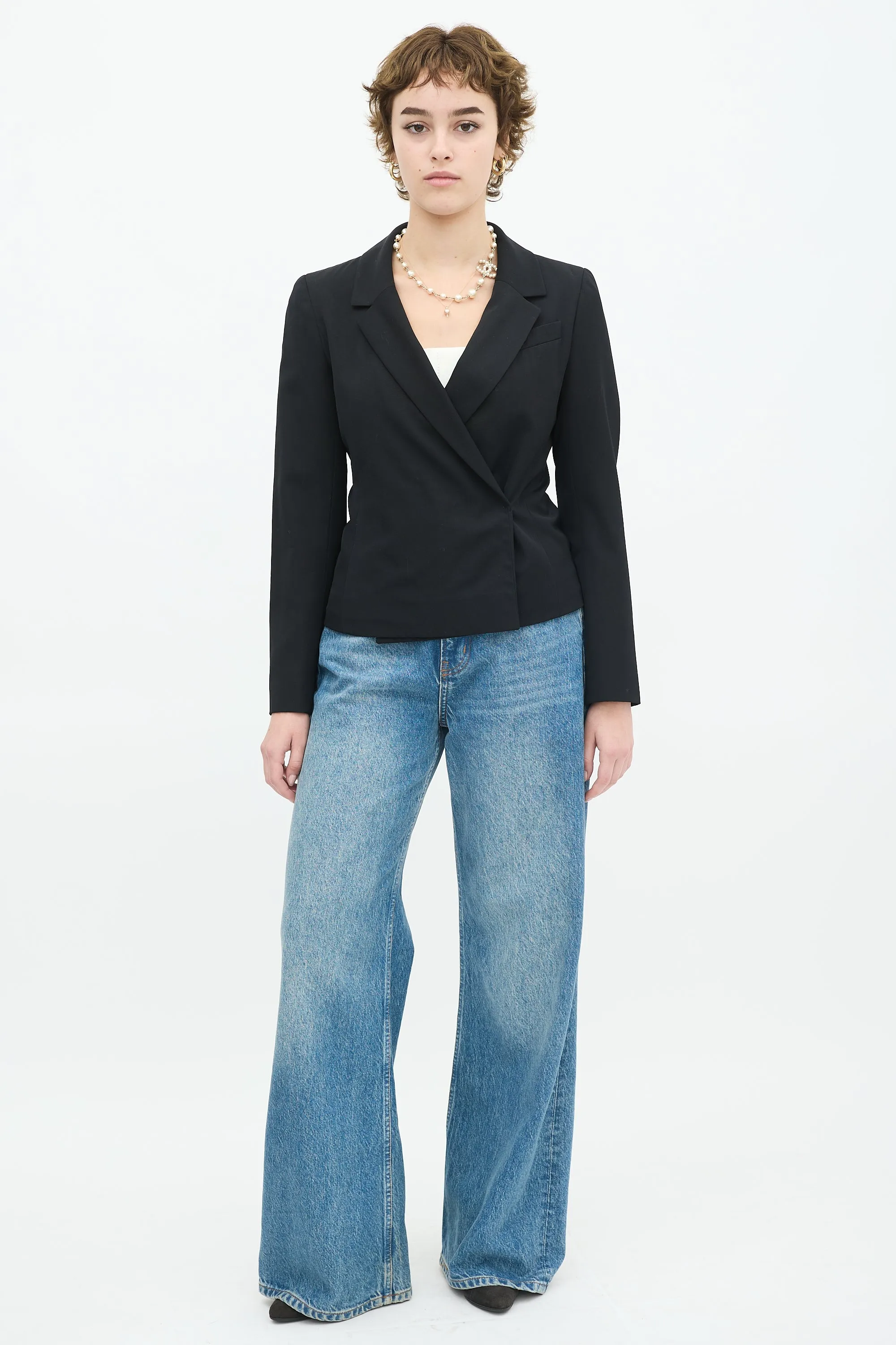 2000 Wool Wrap Front Blazer