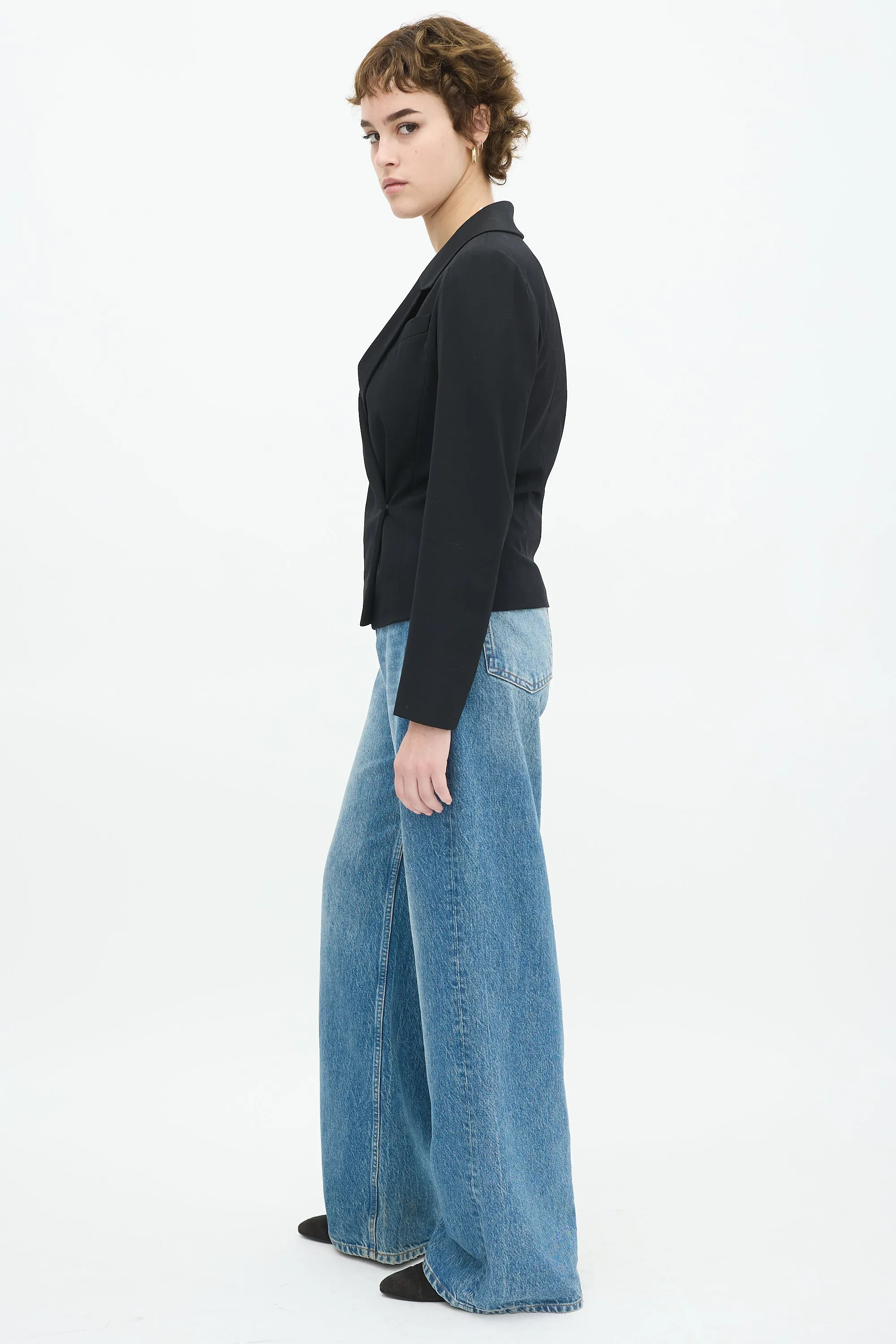 2000 Wool Wrap Front Blazer