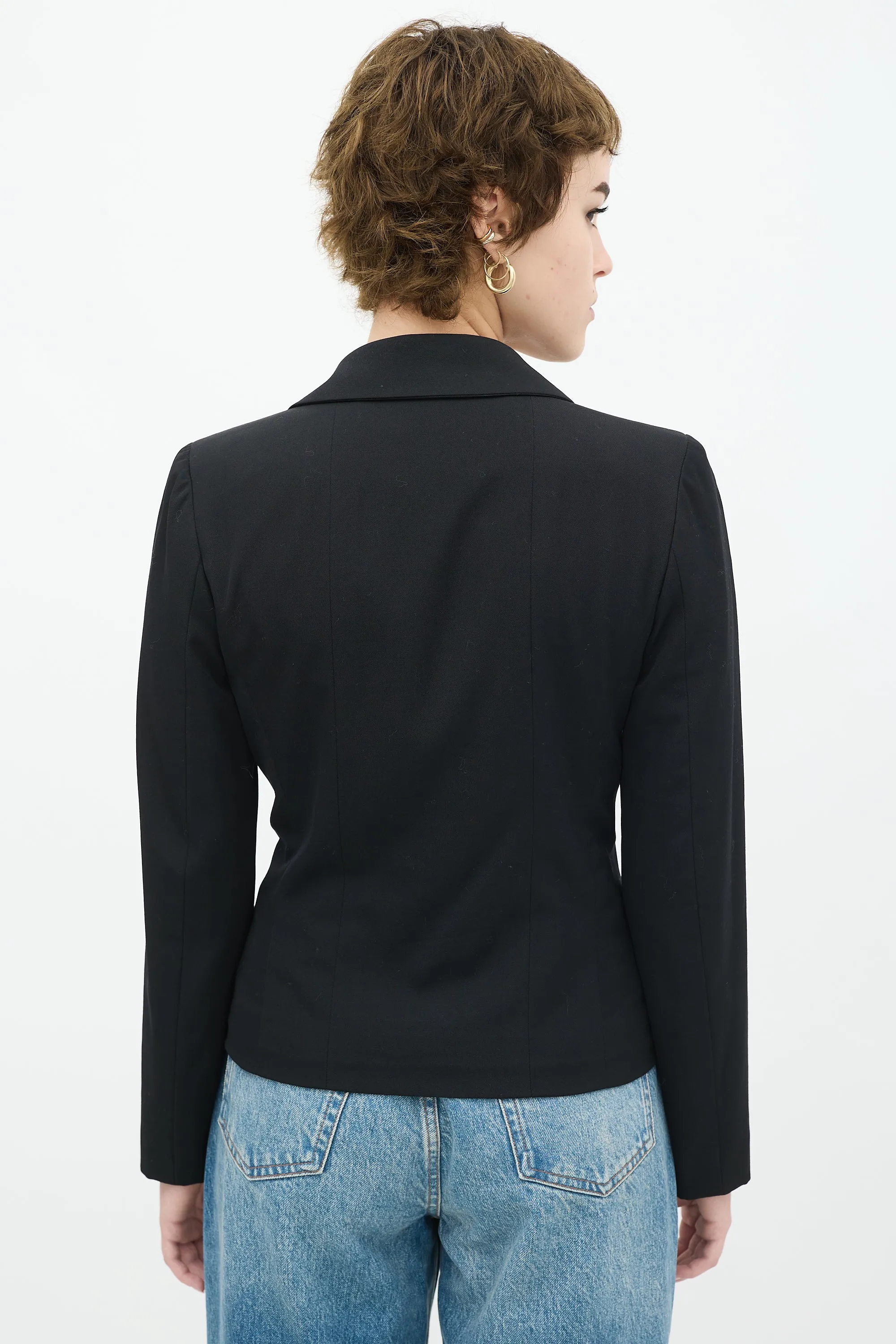 2000 Wool Wrap Front Blazer