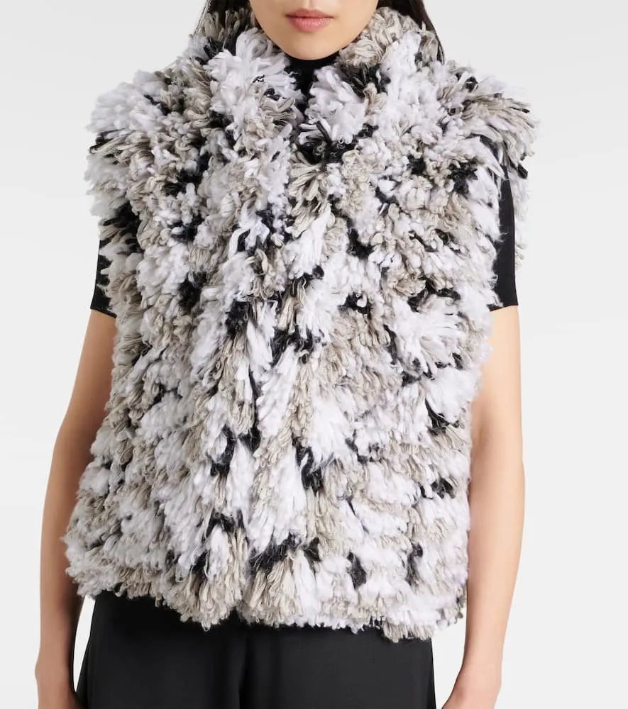 Alaia Lynx faux shearling jacquard vest