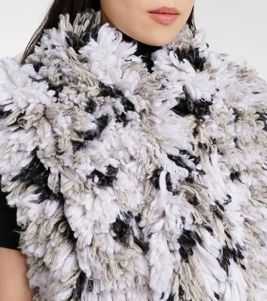 Alaia Lynx faux shearling jacquard vest