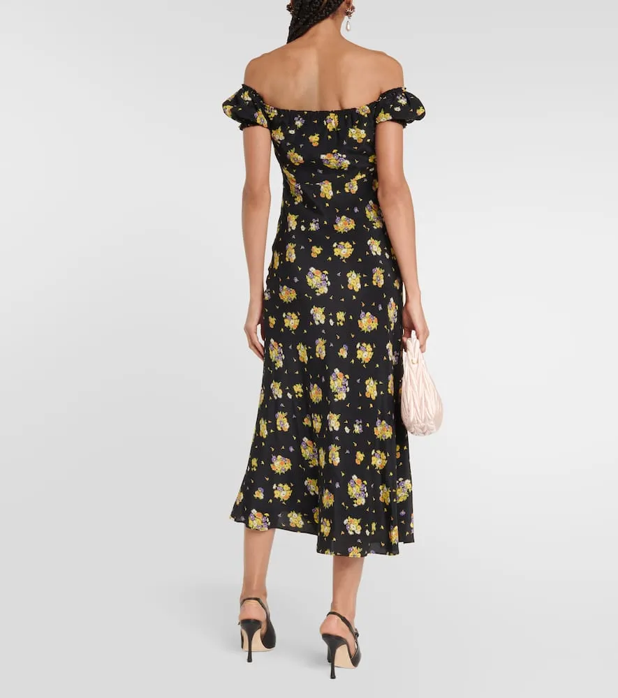 Alessandra Rich Floral silk maxi dress