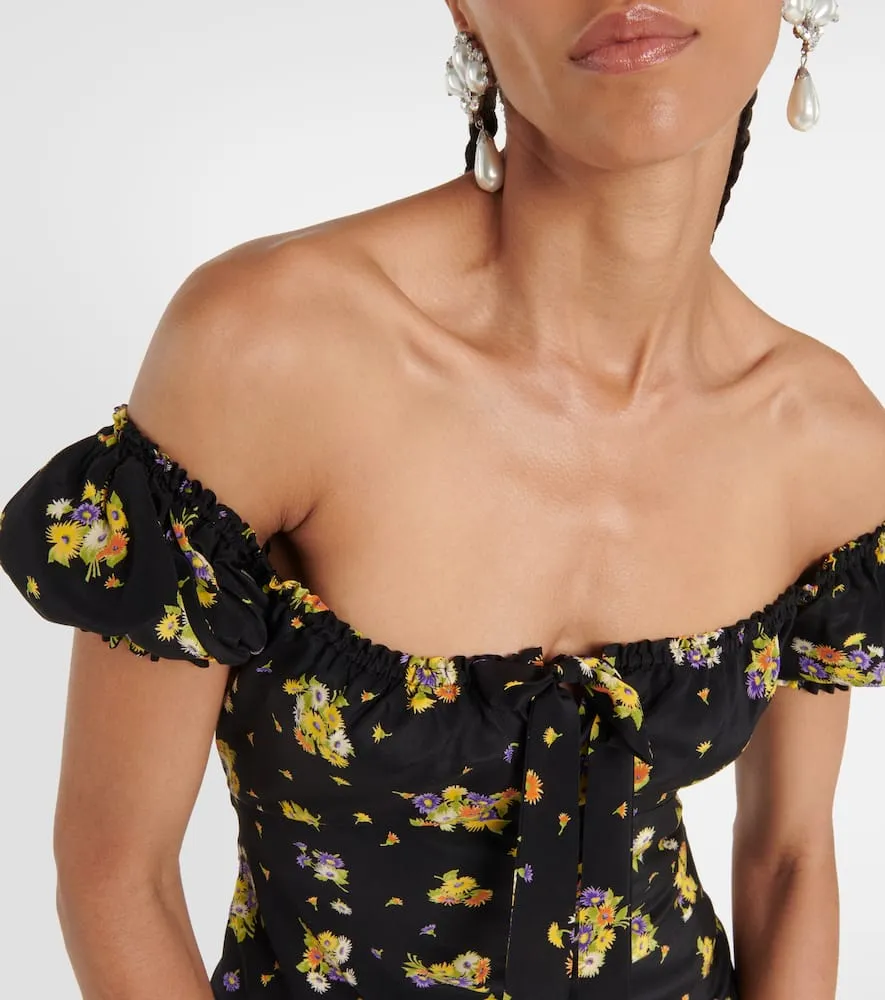 Alessandra Rich Floral silk maxi dress