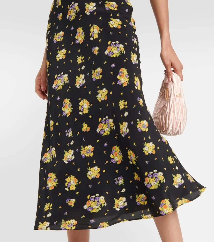 Alessandra Rich Floral silk maxi dress