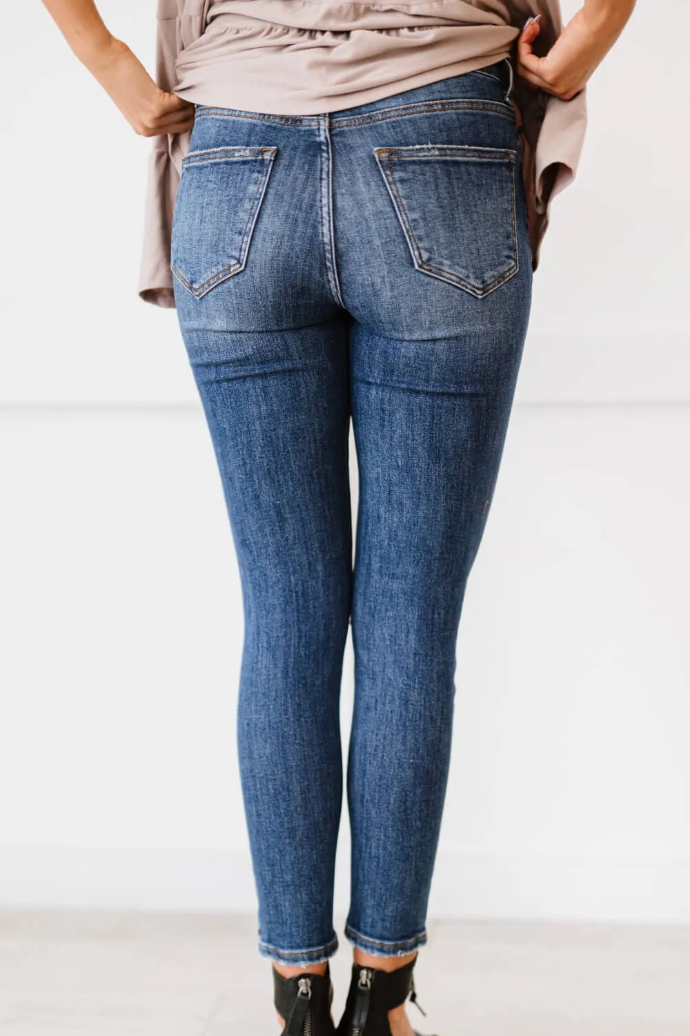 Amber Full Size Run High-Waisted Distressed Skinny Jeans