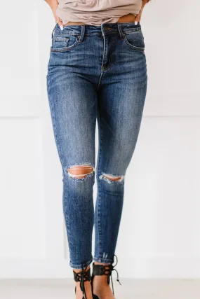 Amber Full Size Run High-Waisted Distressed Skinny Jeans