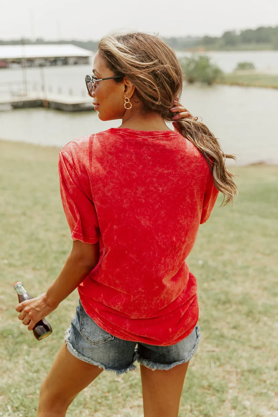 AMERICA RETRO ACID WASH TEE