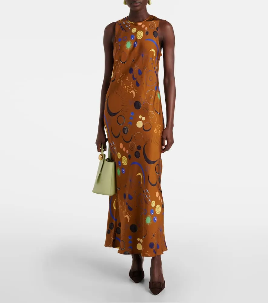 Asceno Valencia silk satin slip dress