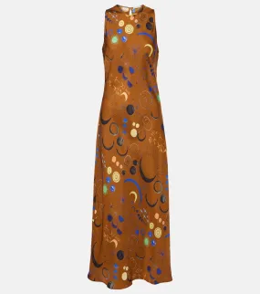 Asceno Valencia silk satin slip dress