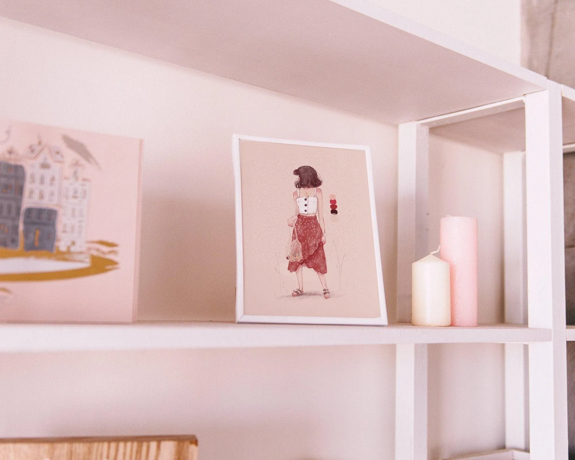 Beige Fashion Art Print | Minimalist Girl Illustration | Neutral Tones Wall Art | Aesthetic Home Decor Poster
