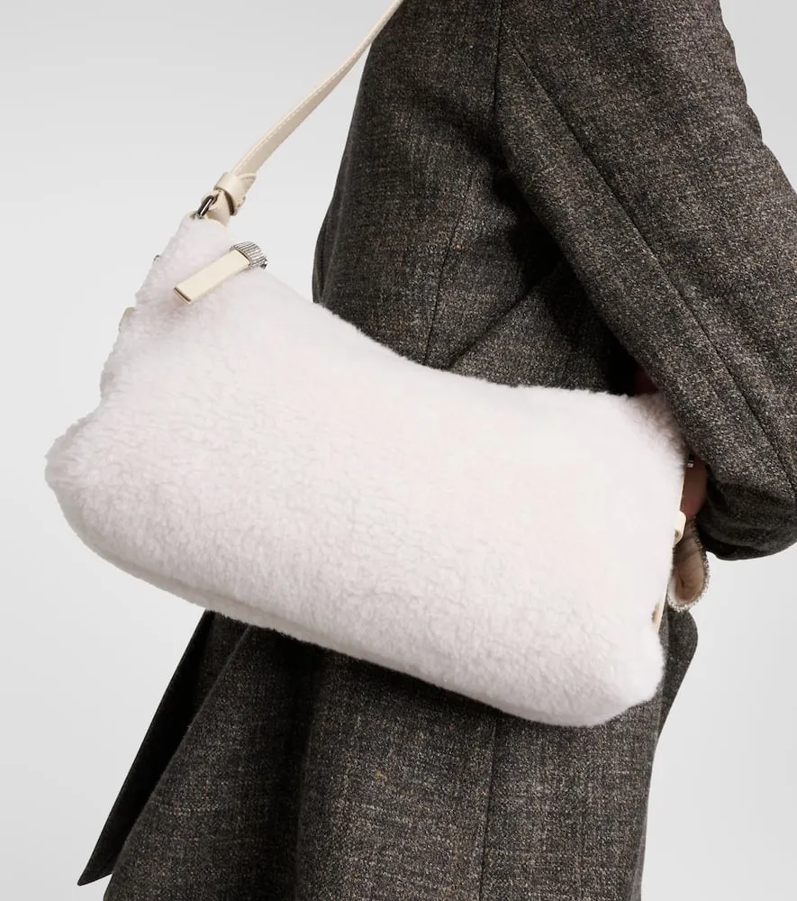 Brunello Cucinelli Faux shearling shoulder bag