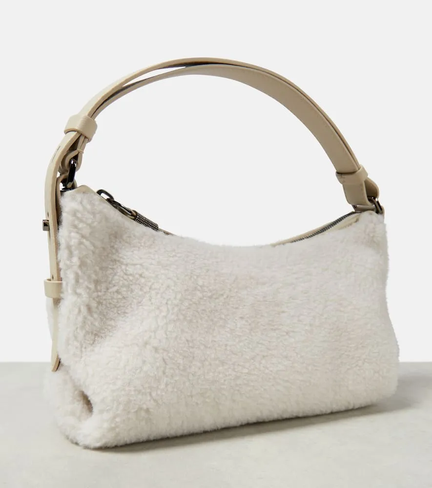Brunello Cucinelli Faux shearling shoulder bag
