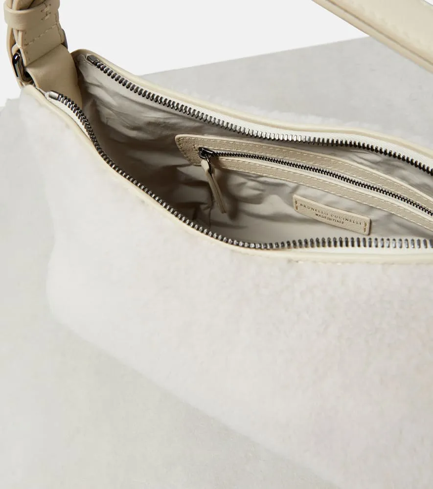 Brunello Cucinelli Faux shearling shoulder bag