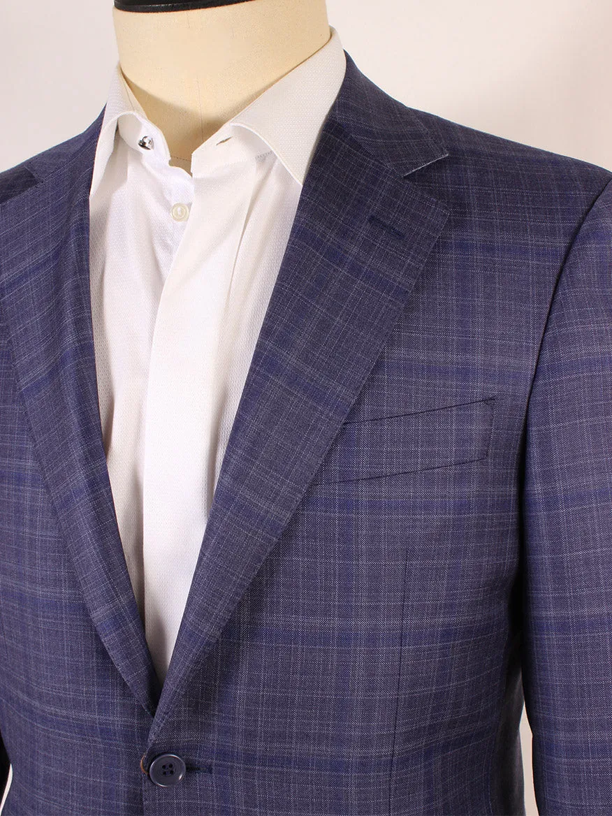 Canali Super 130s Wool Sport Jacket in Violet Tonal Plaid