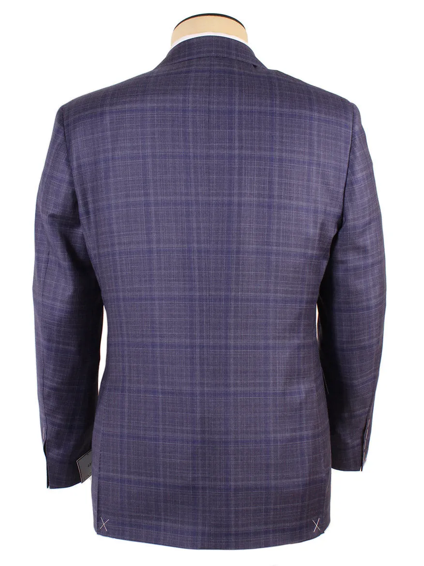 Canali Super 130s Wool Sport Jacket in Violet Tonal Plaid