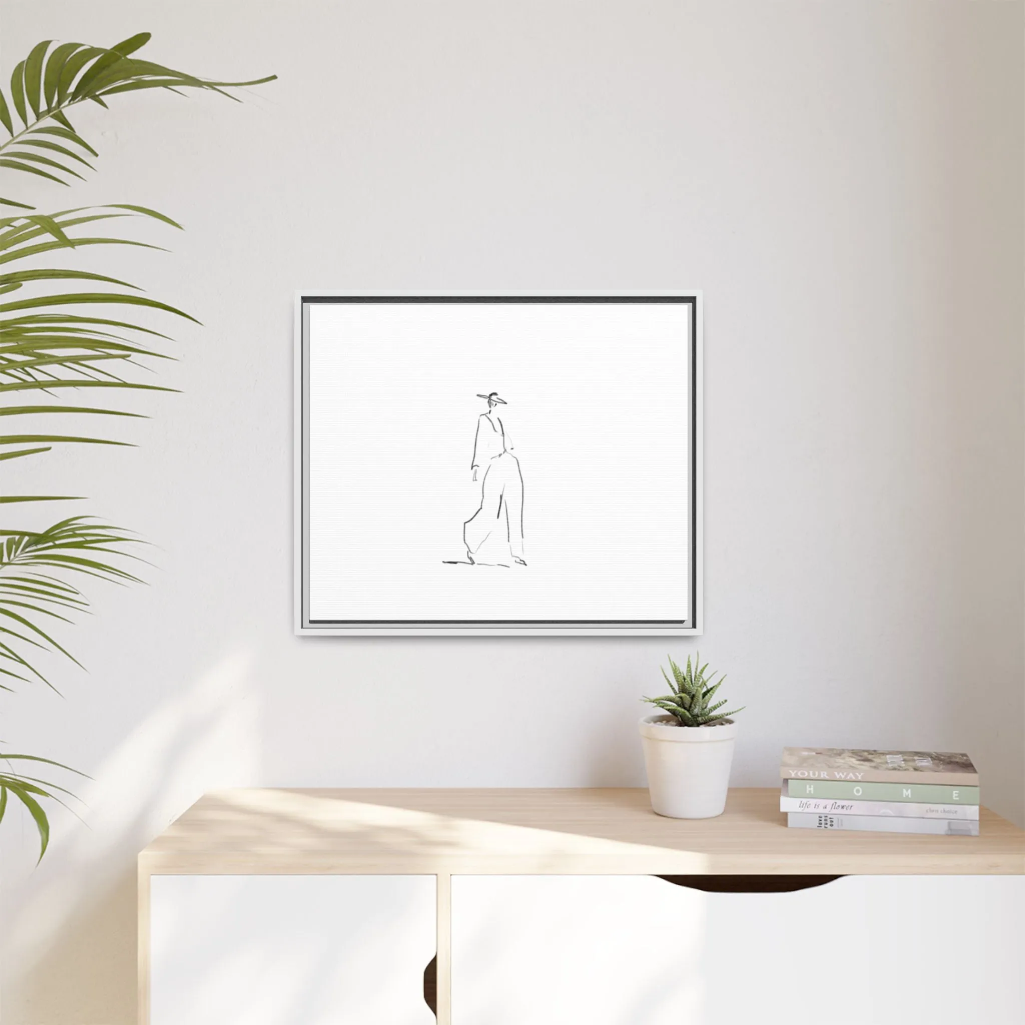 Chic Fashion Illustration Canvas Print - Framed Art Decor