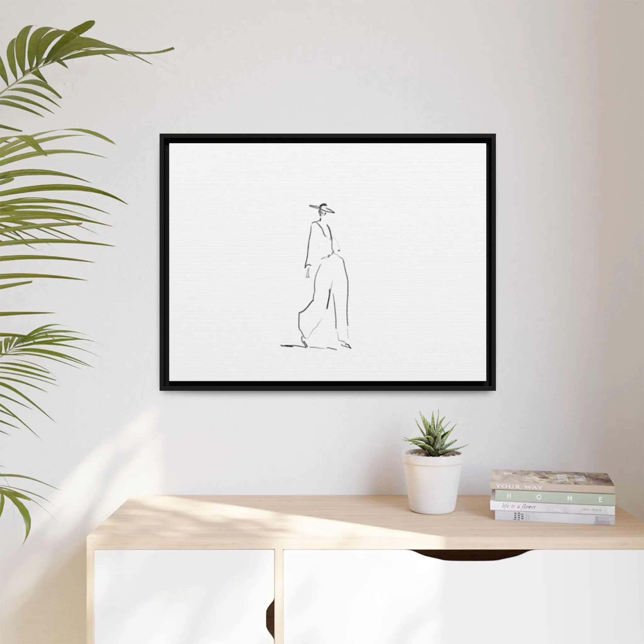 Chic Fashion Illustration Canvas Print - Framed Art Decor