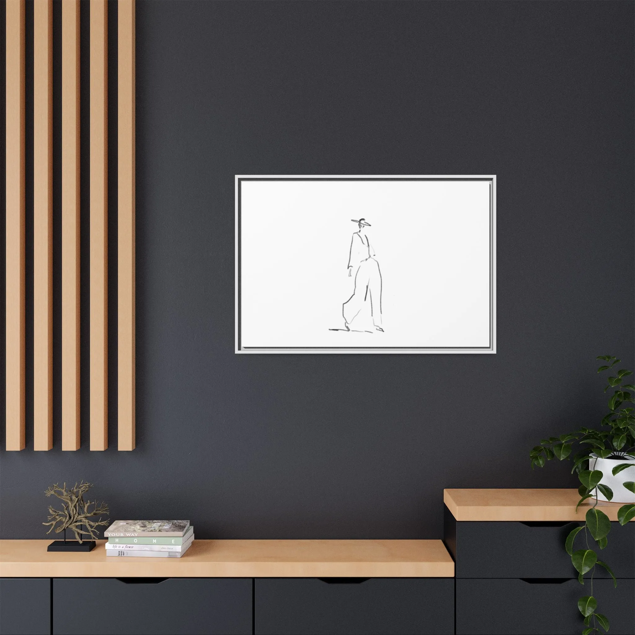 Chic Fashion Illustration Canvas Print - Framed Art Decor