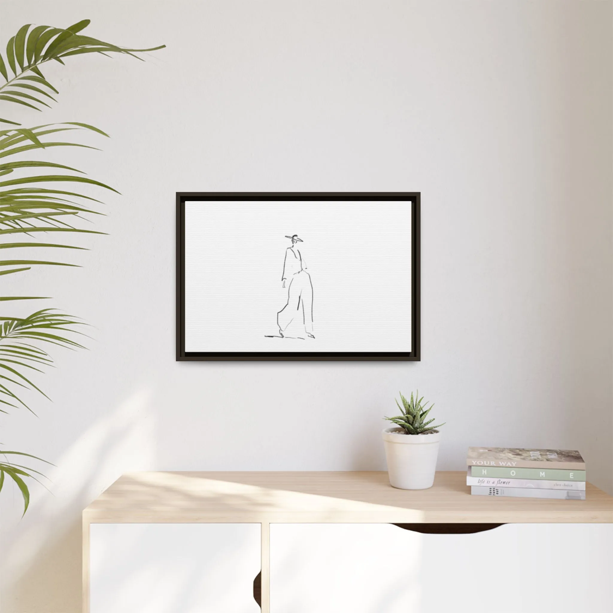 Chic Fashion Illustration Canvas Print - Framed Art Decor