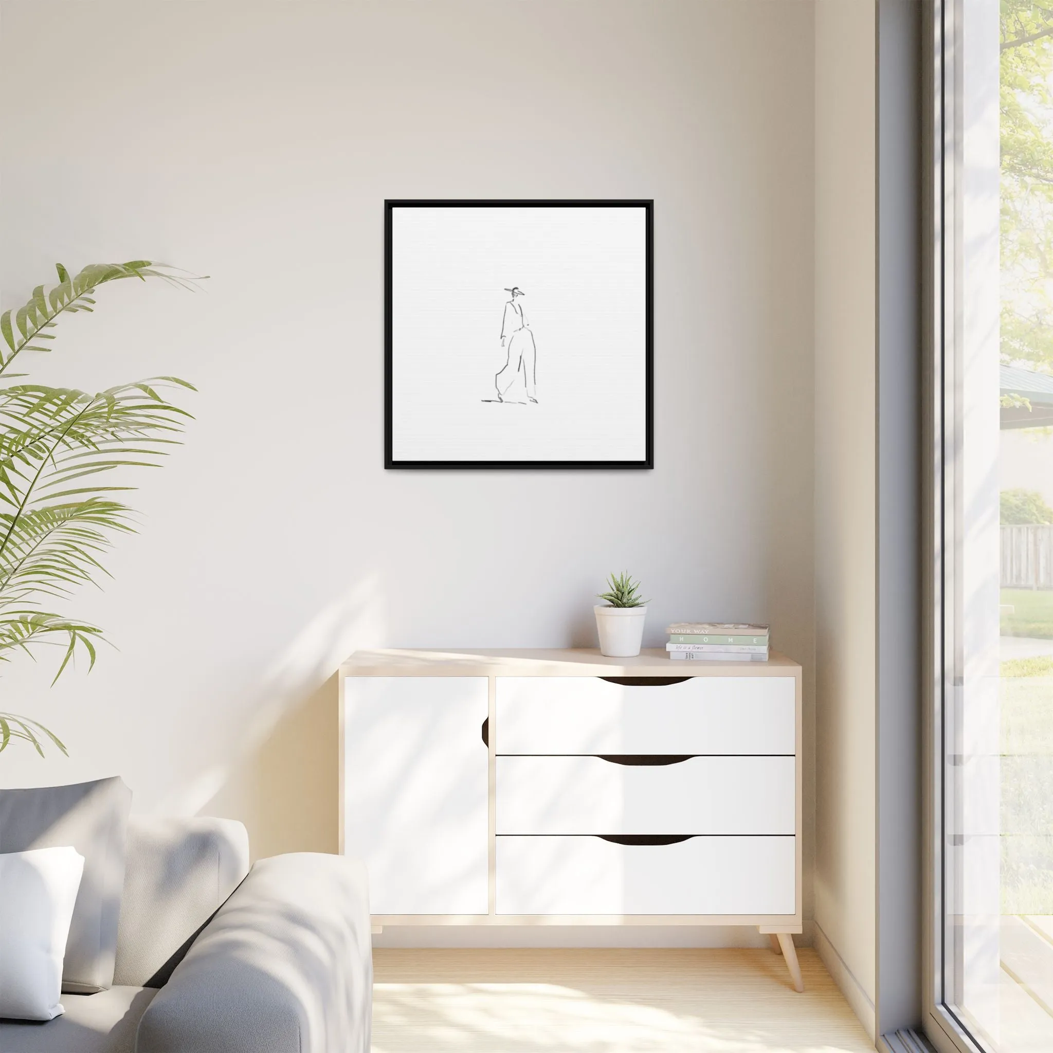 Chic Fashion Illustration Canvas Print - Framed Art Decor