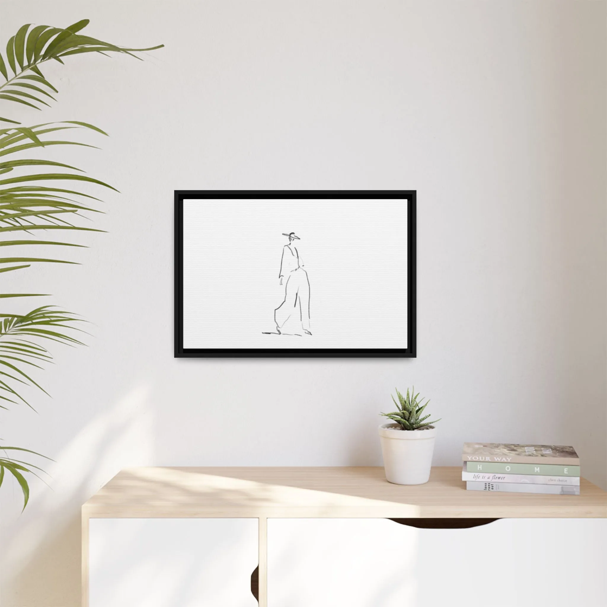 Chic Fashion Illustration Canvas Print - Framed Art Decor
