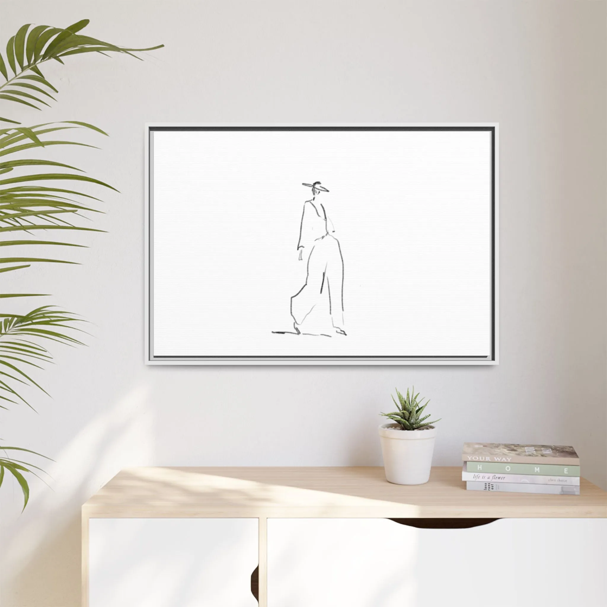 Chic Fashion Illustration Canvas Print - Framed Art Decor