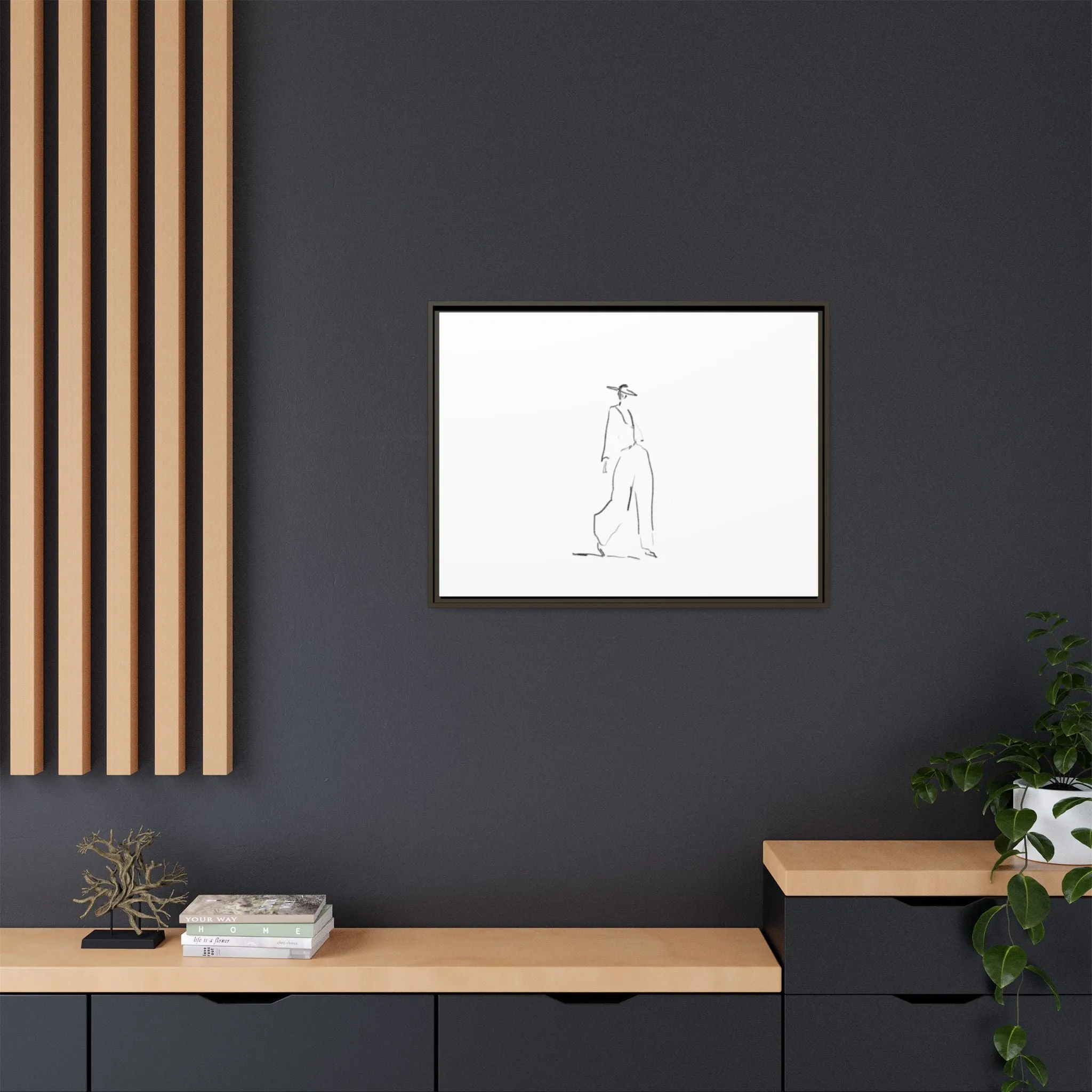 Chic Fashion Illustration Canvas Print - Framed Art Decor
