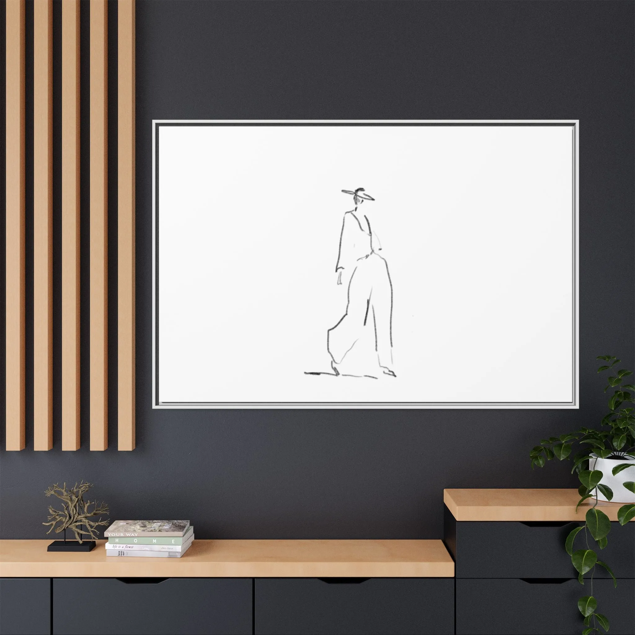 Chic Fashion Illustration Canvas Print - Framed Art Decor