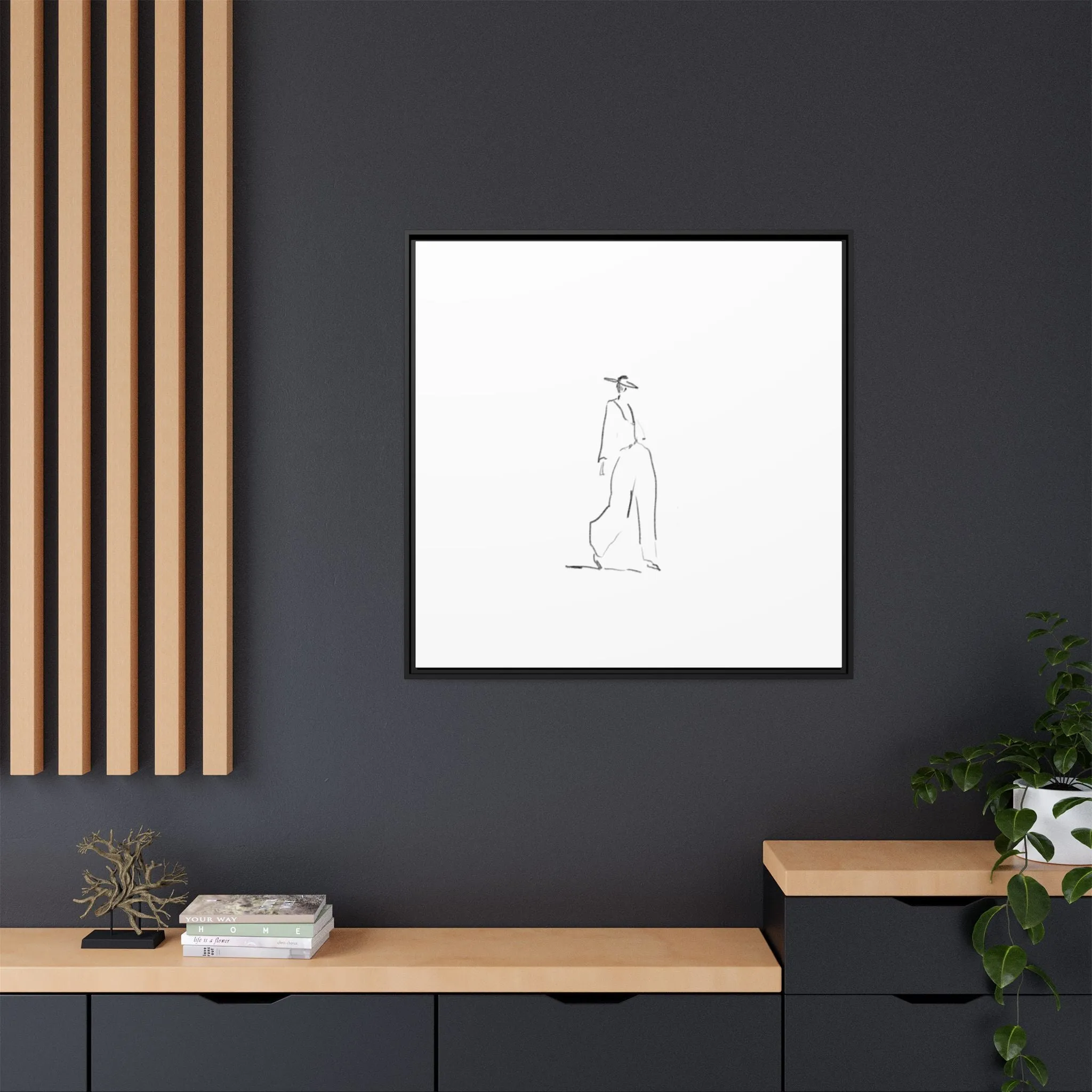 Chic Fashion Illustration Canvas Print - Framed Art Decor