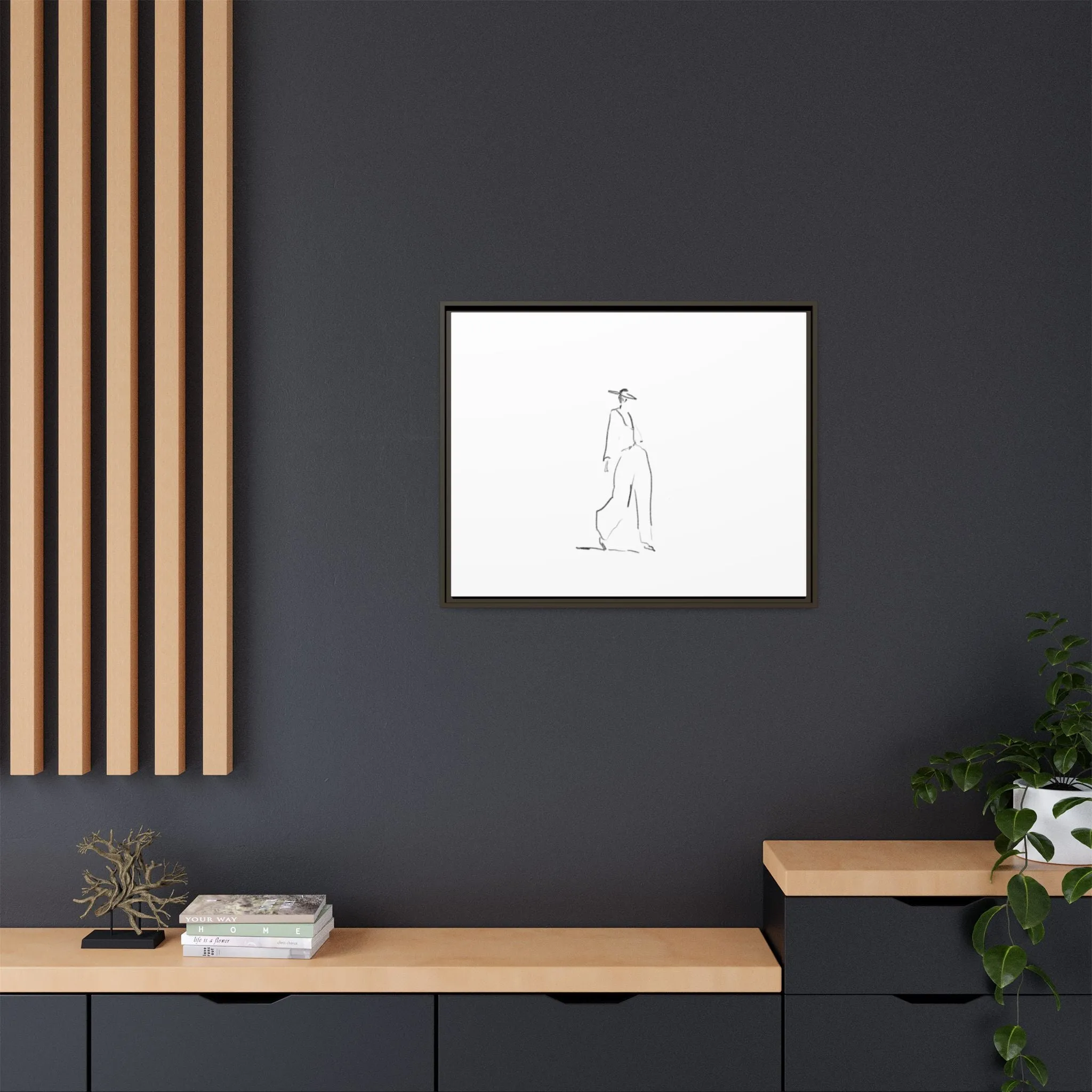 Chic Fashion Illustration Canvas Print - Framed Art Decor