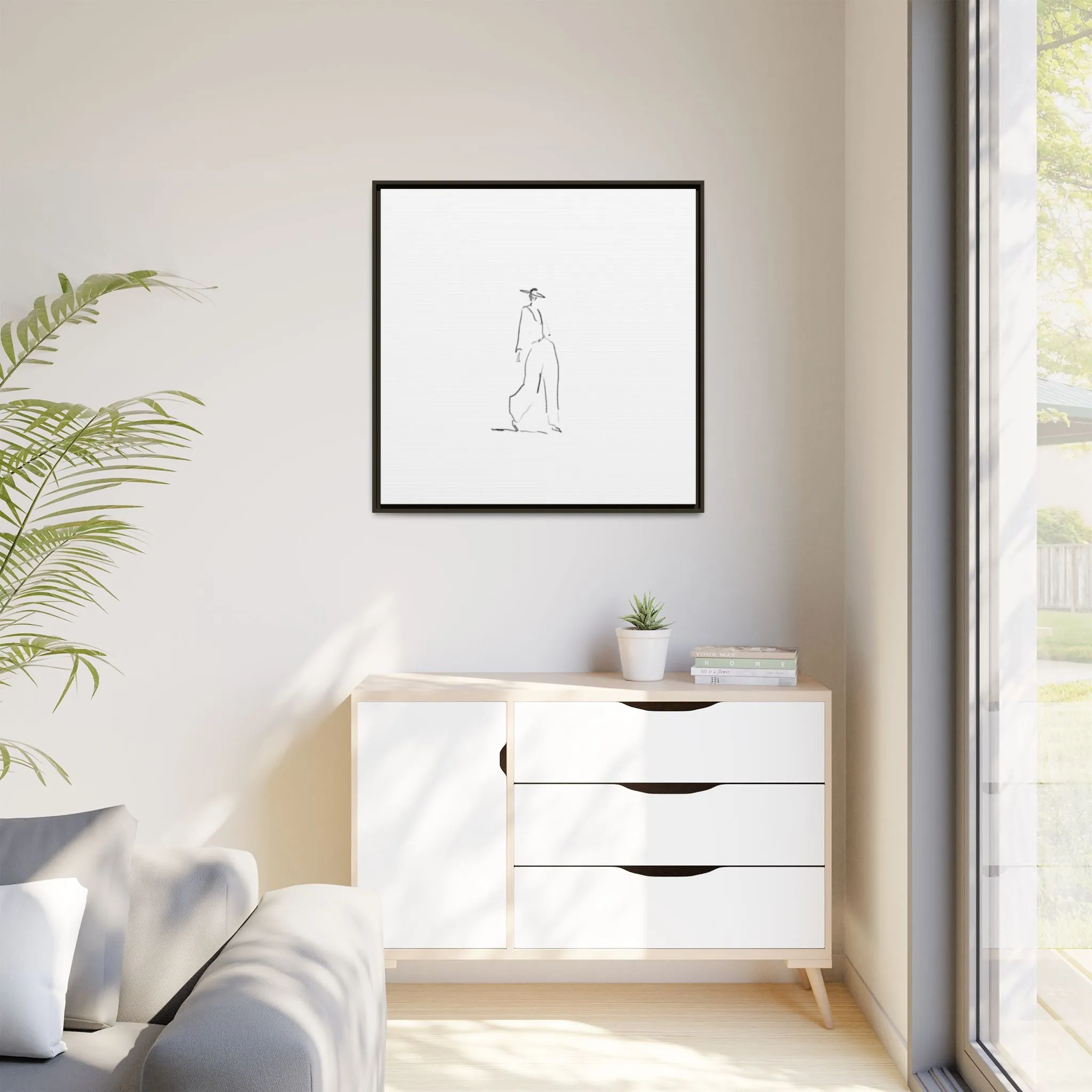 Chic Fashion Illustration Canvas Print - Framed Art Decor